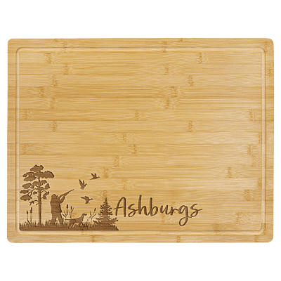 Personalized Bamboo Cutting Board with Drip Ring – 19 3/4" x 15"