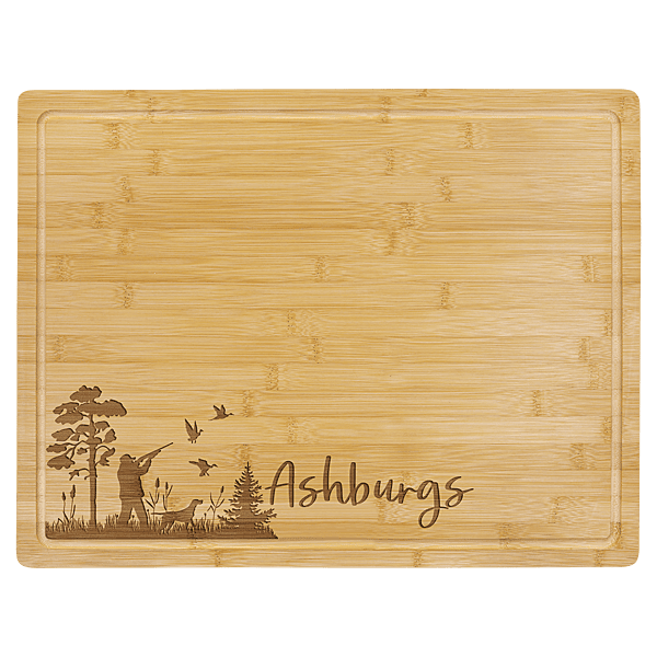 Personalized Bamboo Cutting Board with Drip Ring – 19 3/4" x 15"