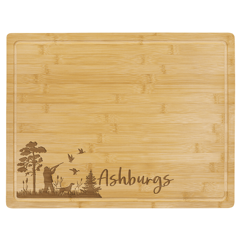 Personalized Bamboo Cutting Board with Drip Ring – 19 3/4" x 15"