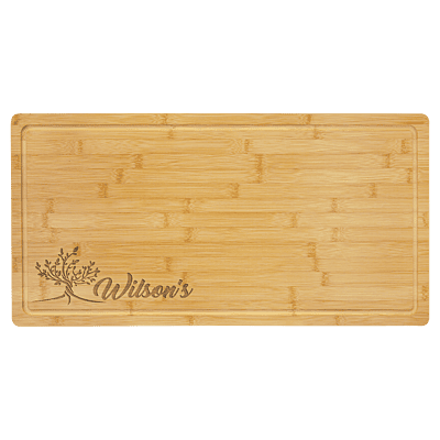 Personalized Bamboo Cutting Board with Drip Ring – 23 3/4" x 12"