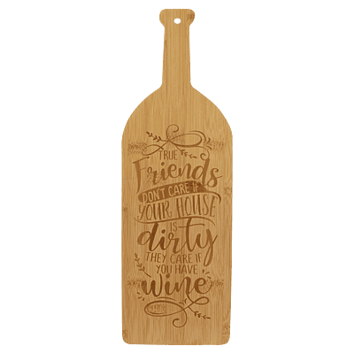 Personalized Bamboo Wine Bottle Cutting Board – 17" x 5 1/4"