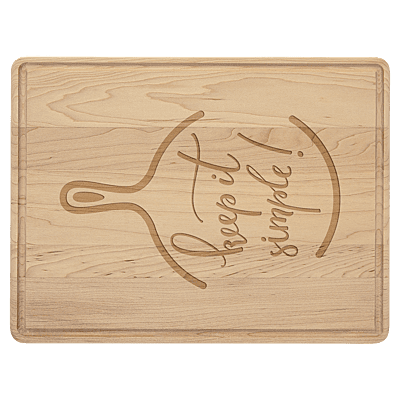 Personalized Maple Cutting Board with Drip Ring – 11 1/2" x 8 3/4"