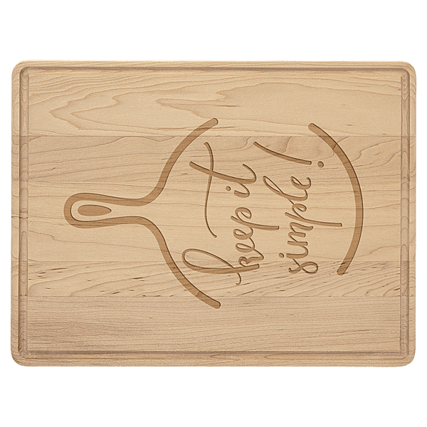 Personalized Maple Cutting Board with Drip Ring – 11 1/2" x 8 3/4"