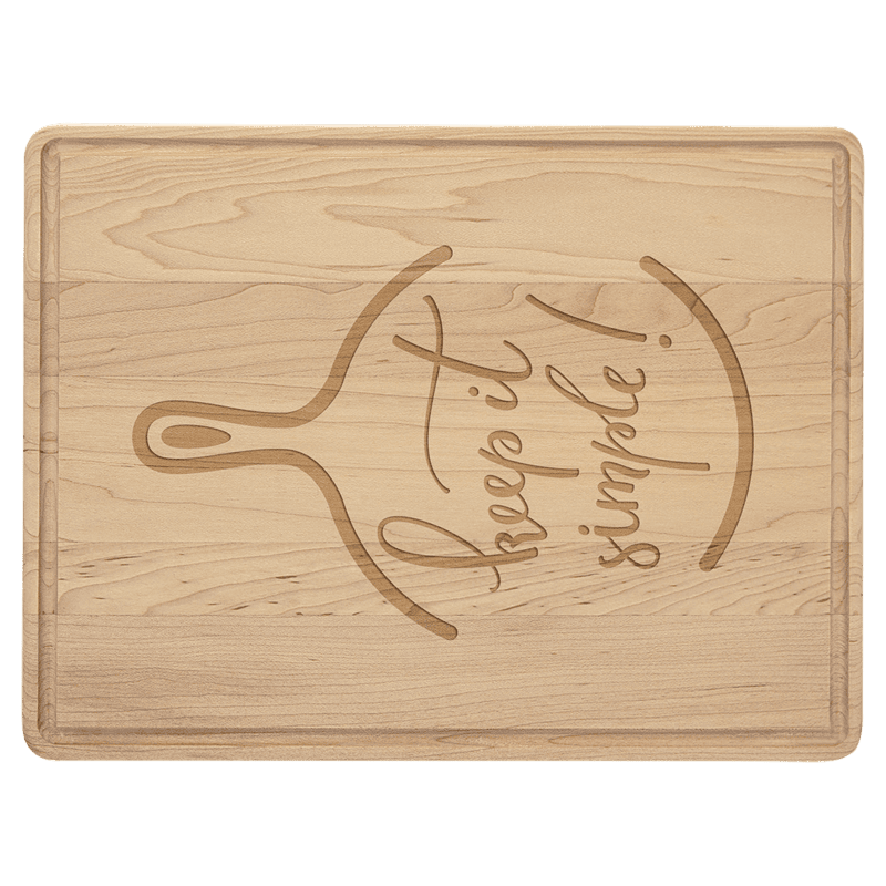 Personalized Maple Cutting Board with Drip Ring – 11 1/2" x 8 3/4"