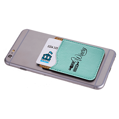 Personalized Teal Laserable Leatherette Phone Wallet
