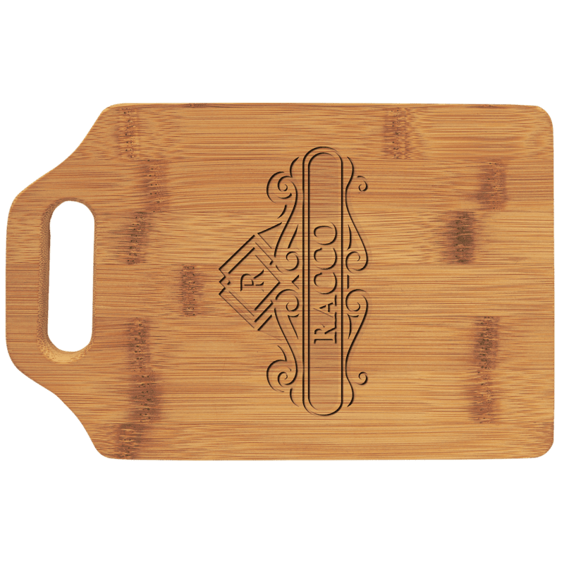 Personalized Bamboo Cutting Board with Handle – 9" x 6"
