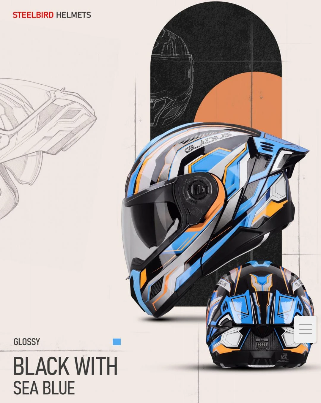 STEELBIRD SBH-98 ISS GLADIUS GL-1 GLOSSY BLACK/SEA BLUE C/V 600MM WITH EXTRA SMOKE VISOR STEELBIRD SBH-98 ISS GLADIUS GL-1 GLOSSY BLACK/SEA BLUE C/V 600MM WITH EXTRA SMOKE VISOR