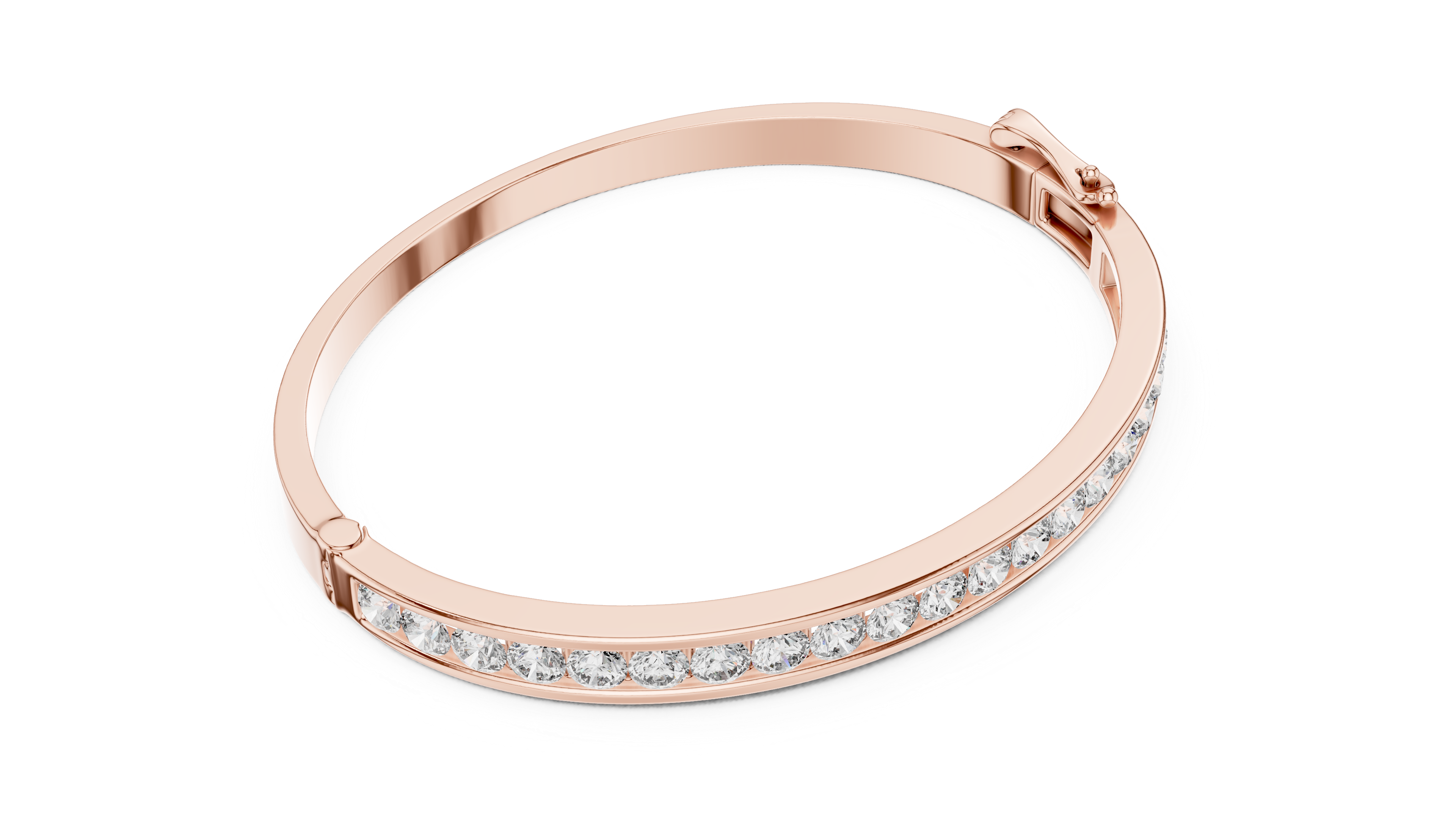 Round diamond Channel set Openable bracelet