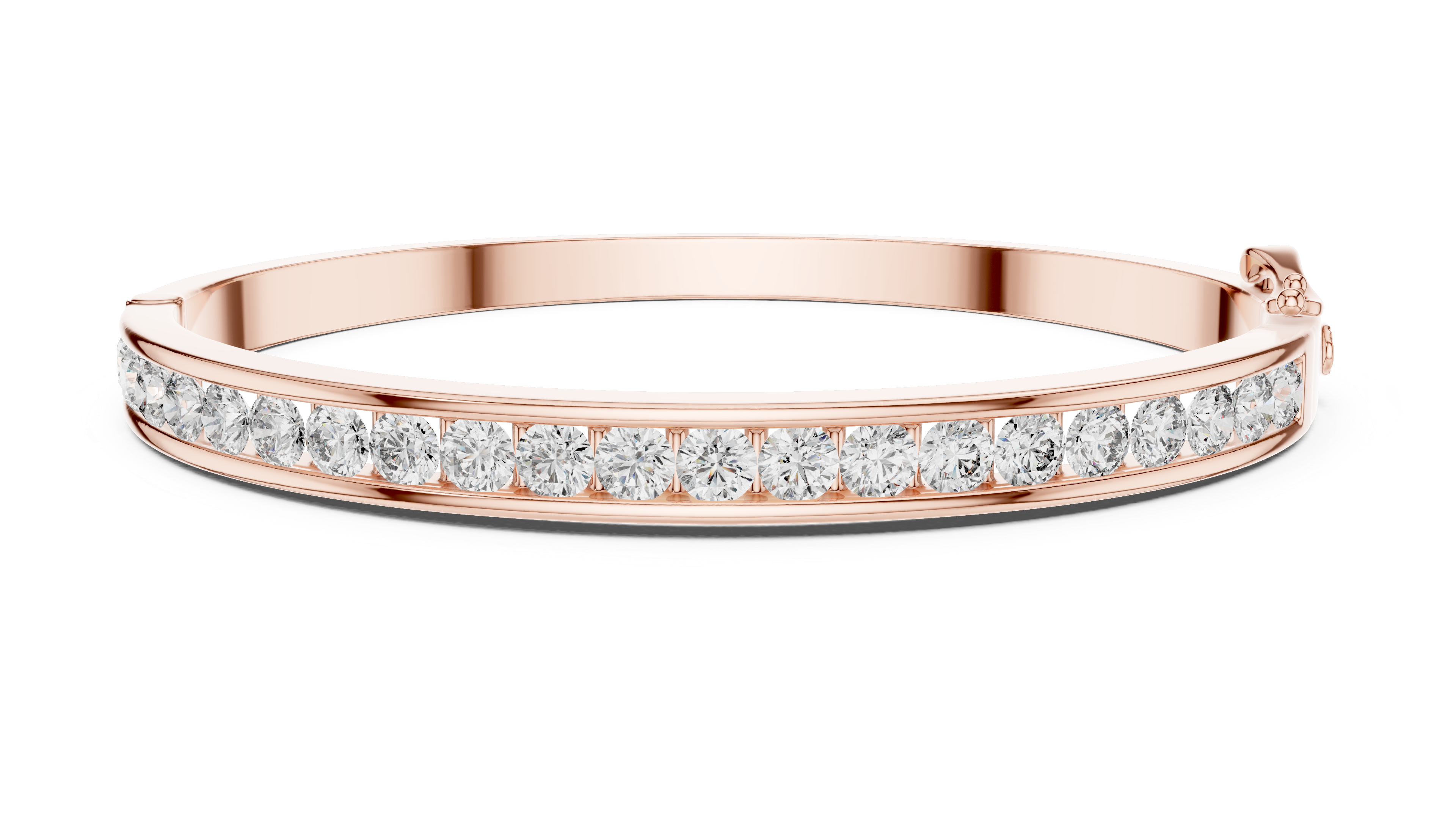 Round diamond Channel set Openable bracelet