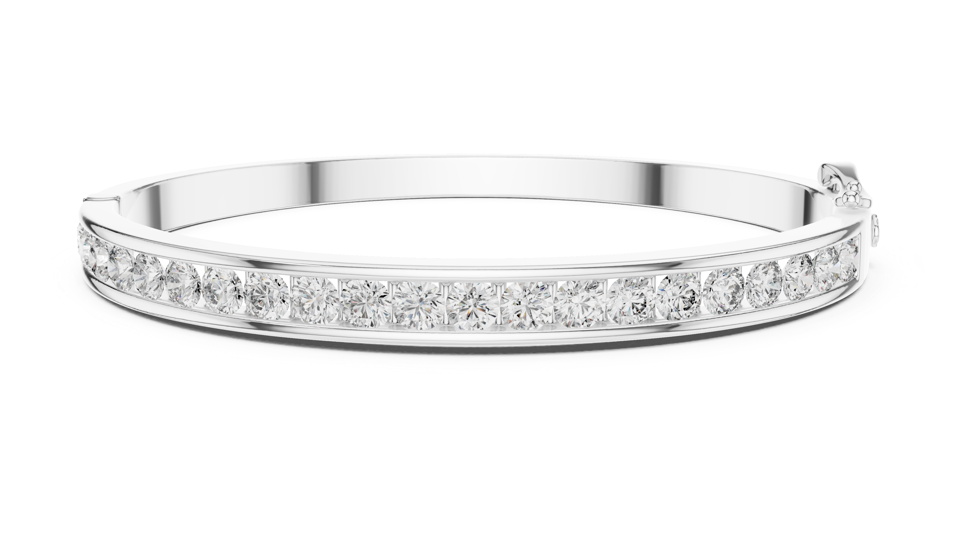 Round diamond Channel set Openable bracelet