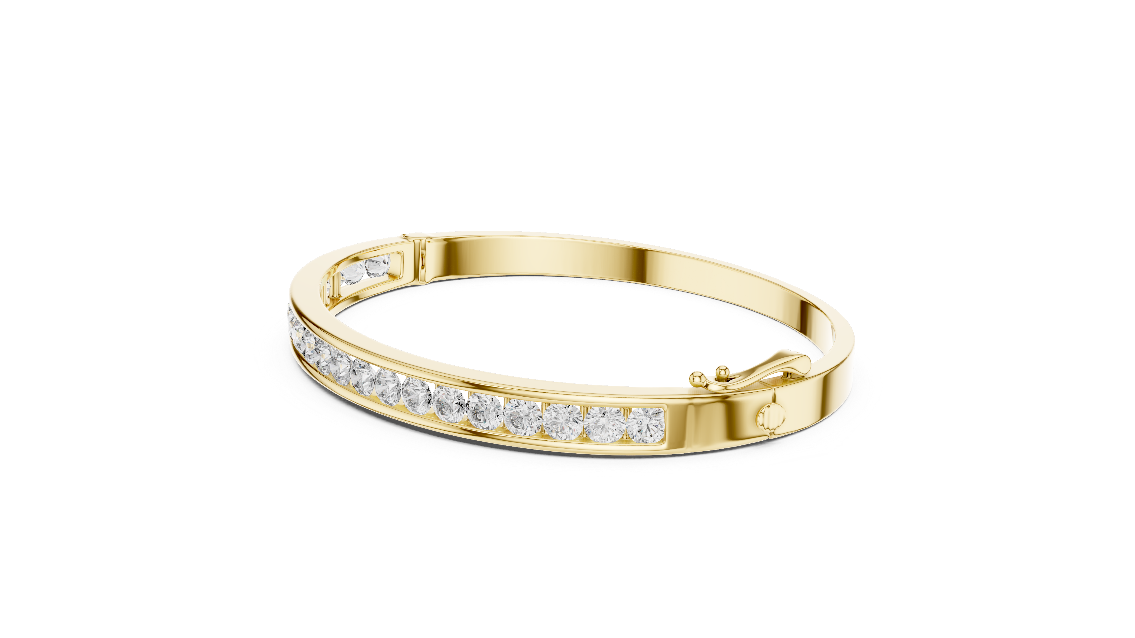 Round diamond Channel set Openable bracelet