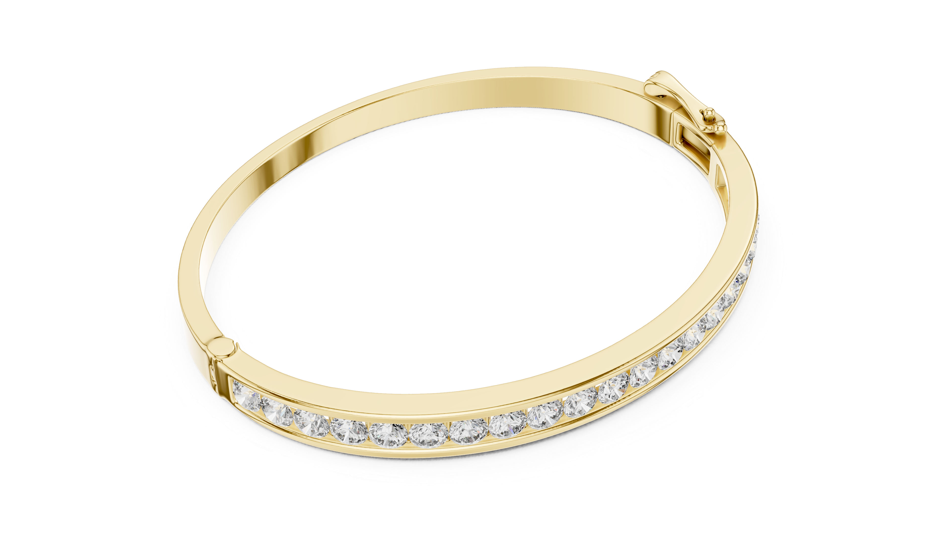Round diamond Channel set Openable bracelet
