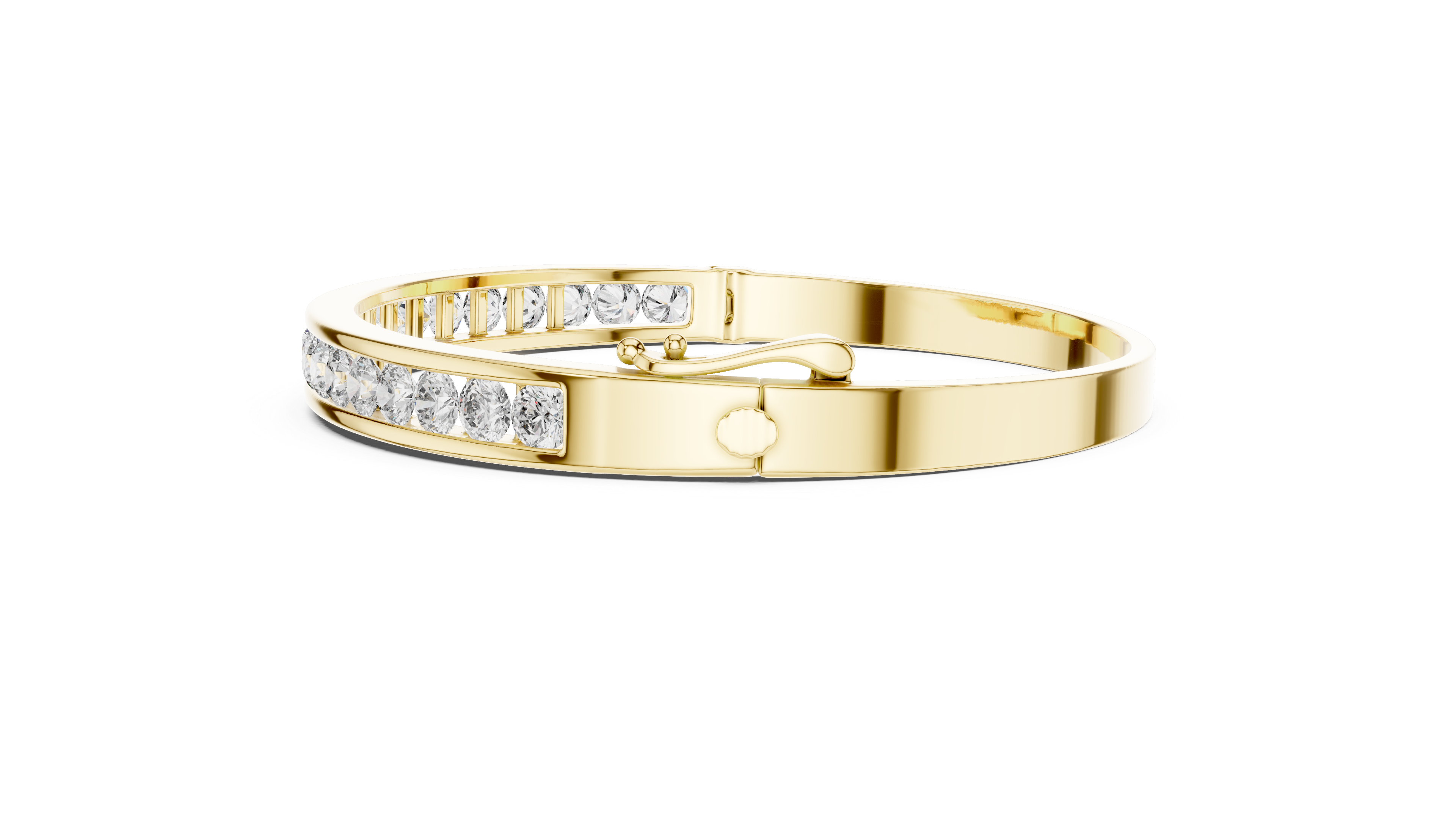Round diamond Channel set Openable bracelet
