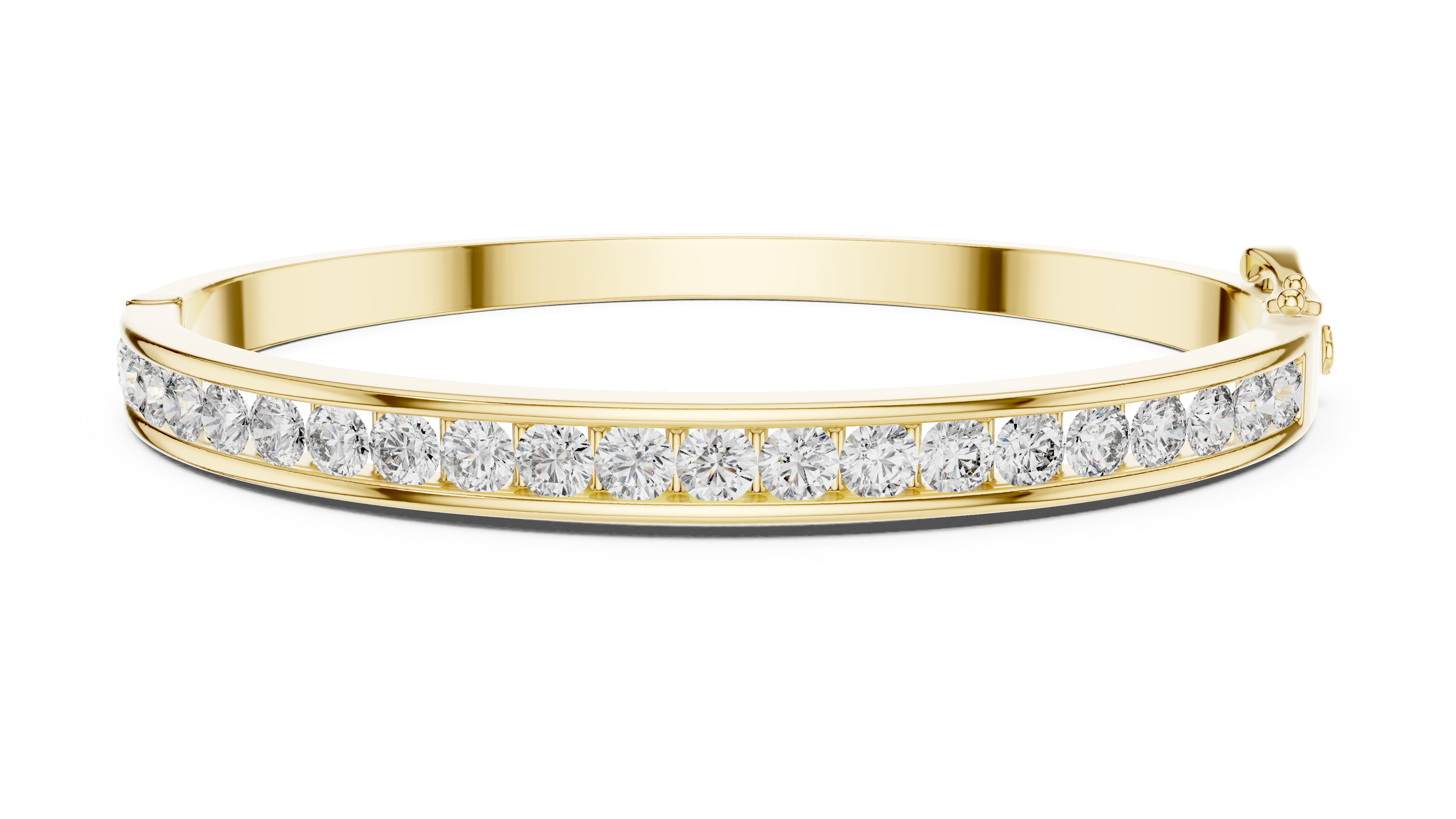 Round diamond Channel set Openable bracelet