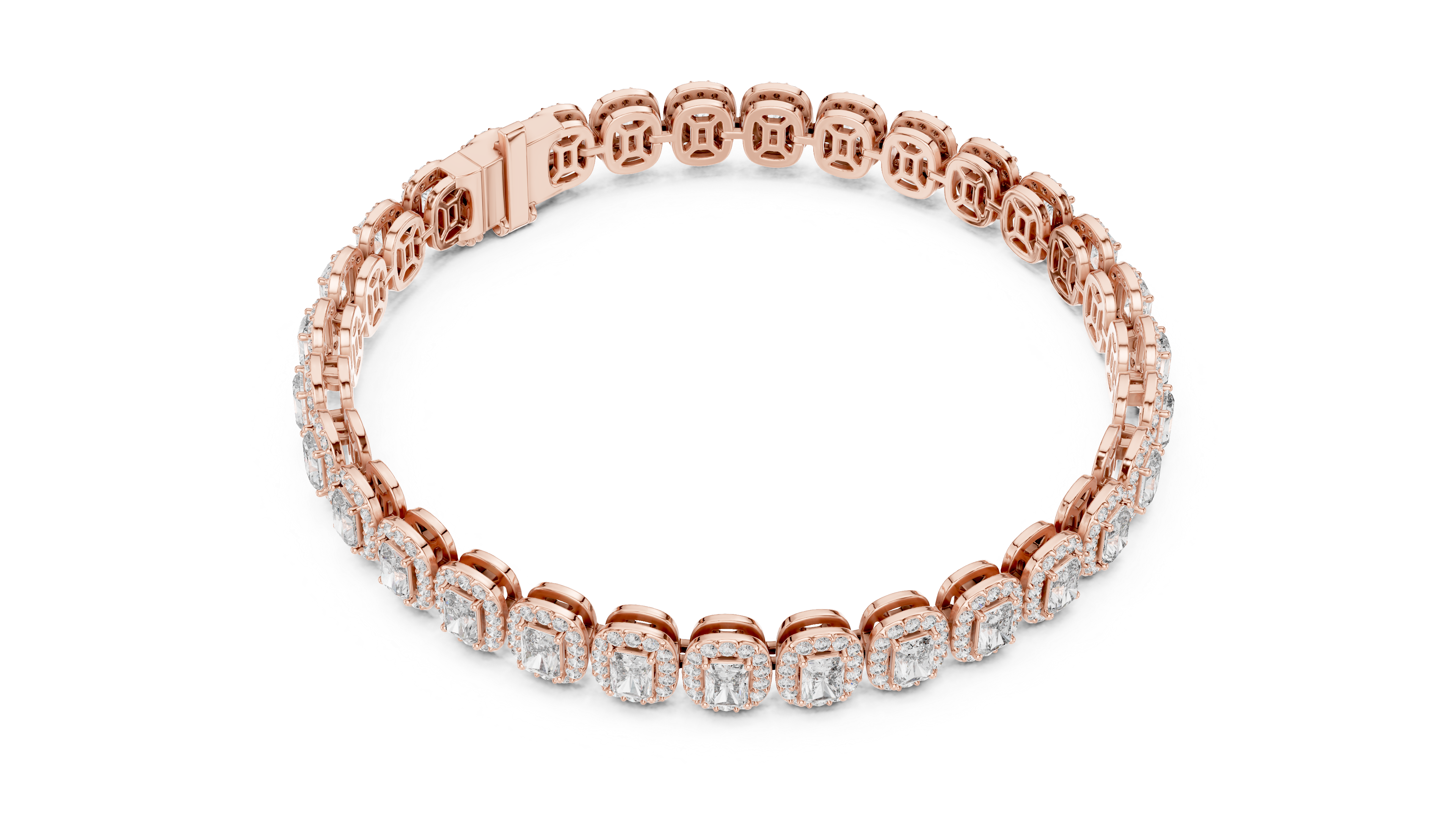 Radiant halo Tennis bracelet