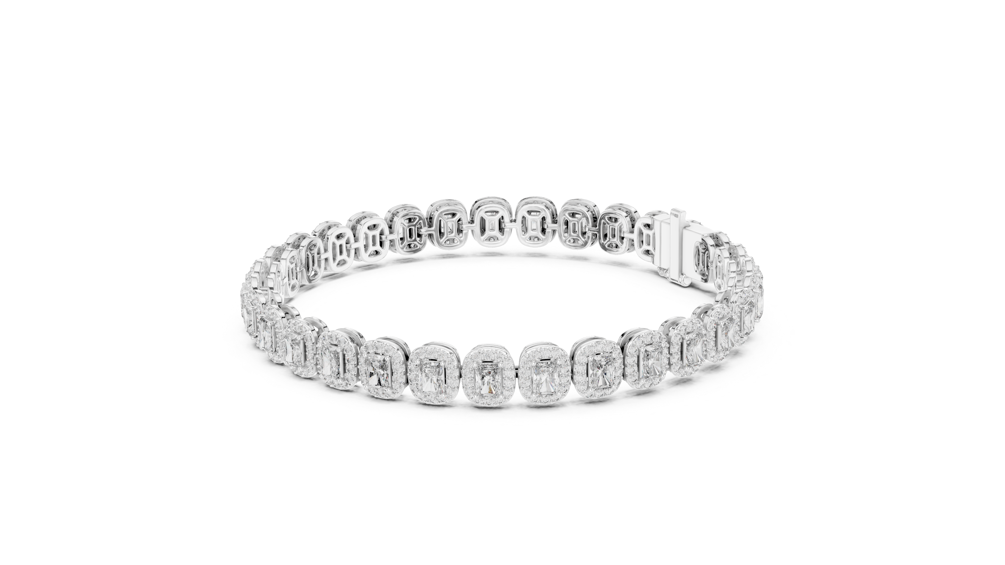 Radiant halo Tennis bracelet
