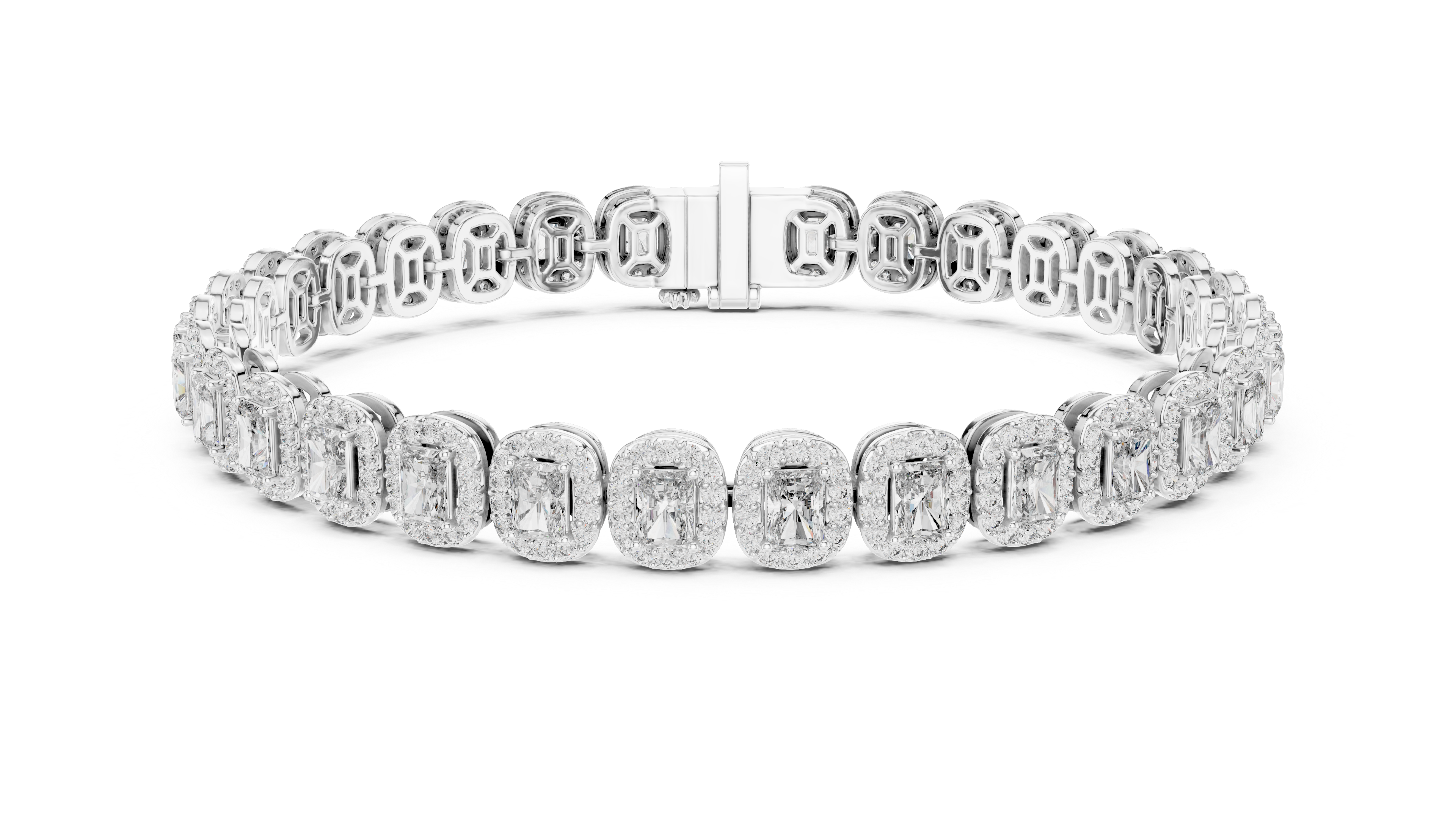 Radiant halo Tennis bracelet