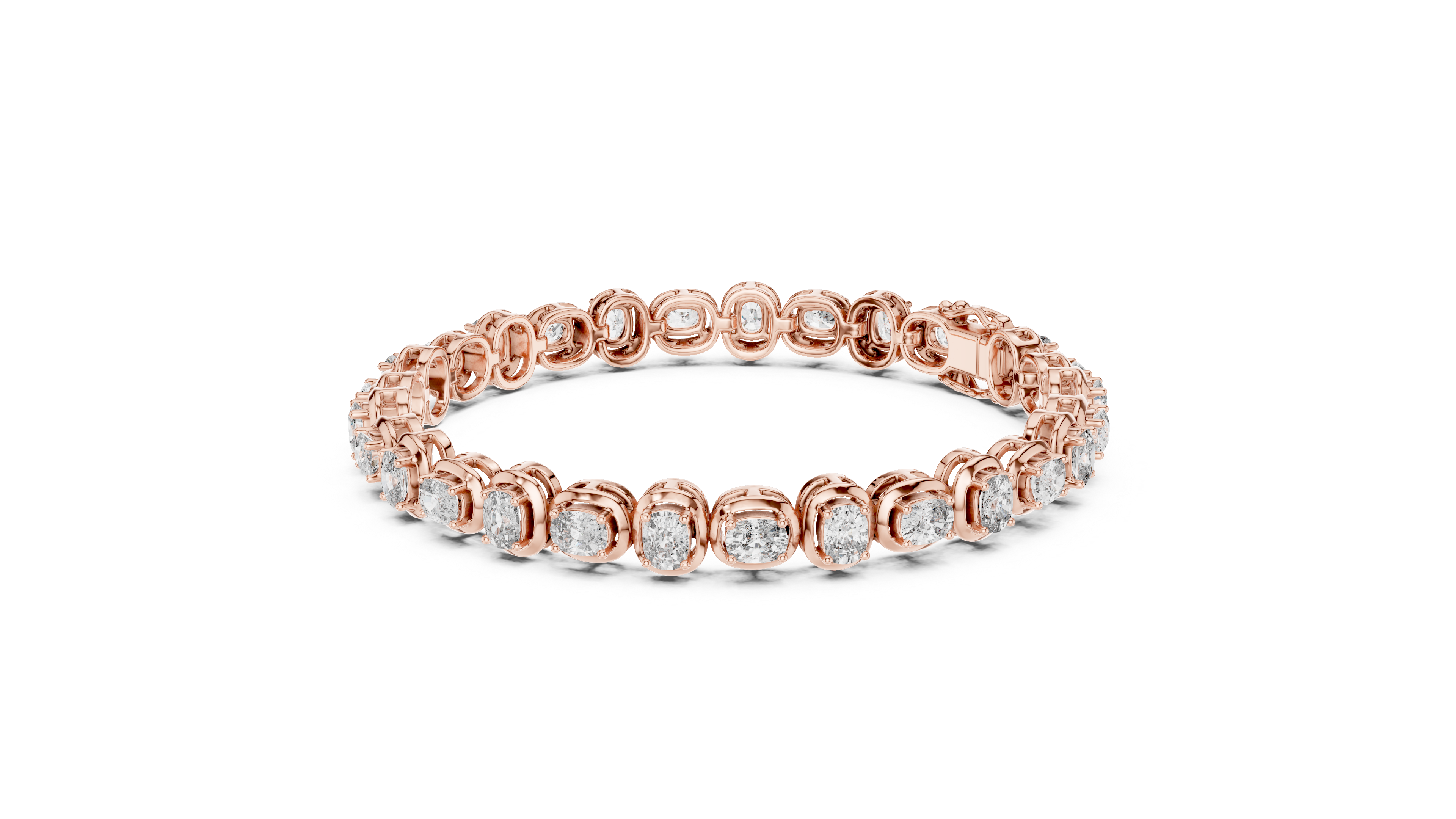 Cushion diamond tennis bracelet