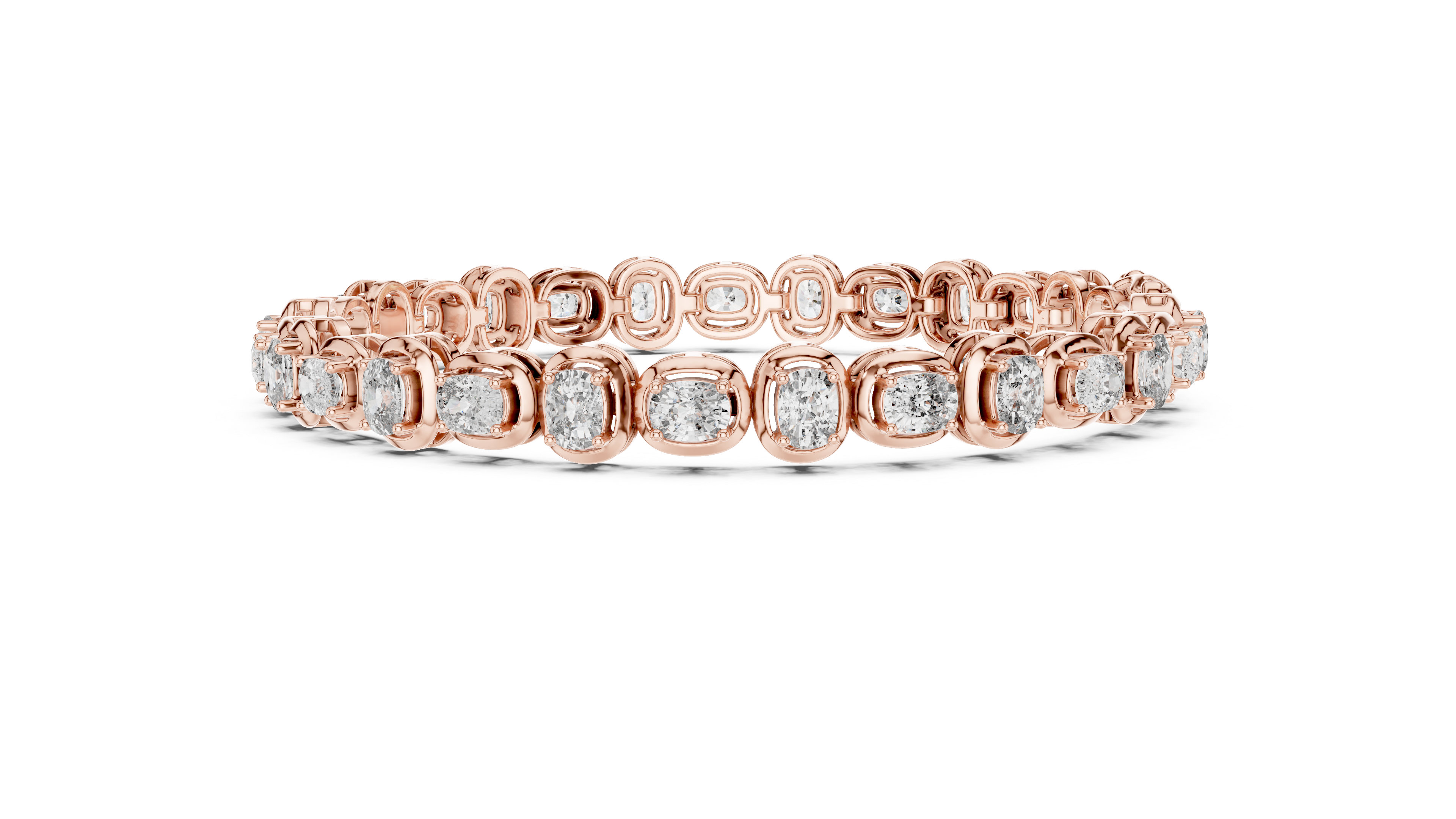 Cushion diamond tennis bracelet