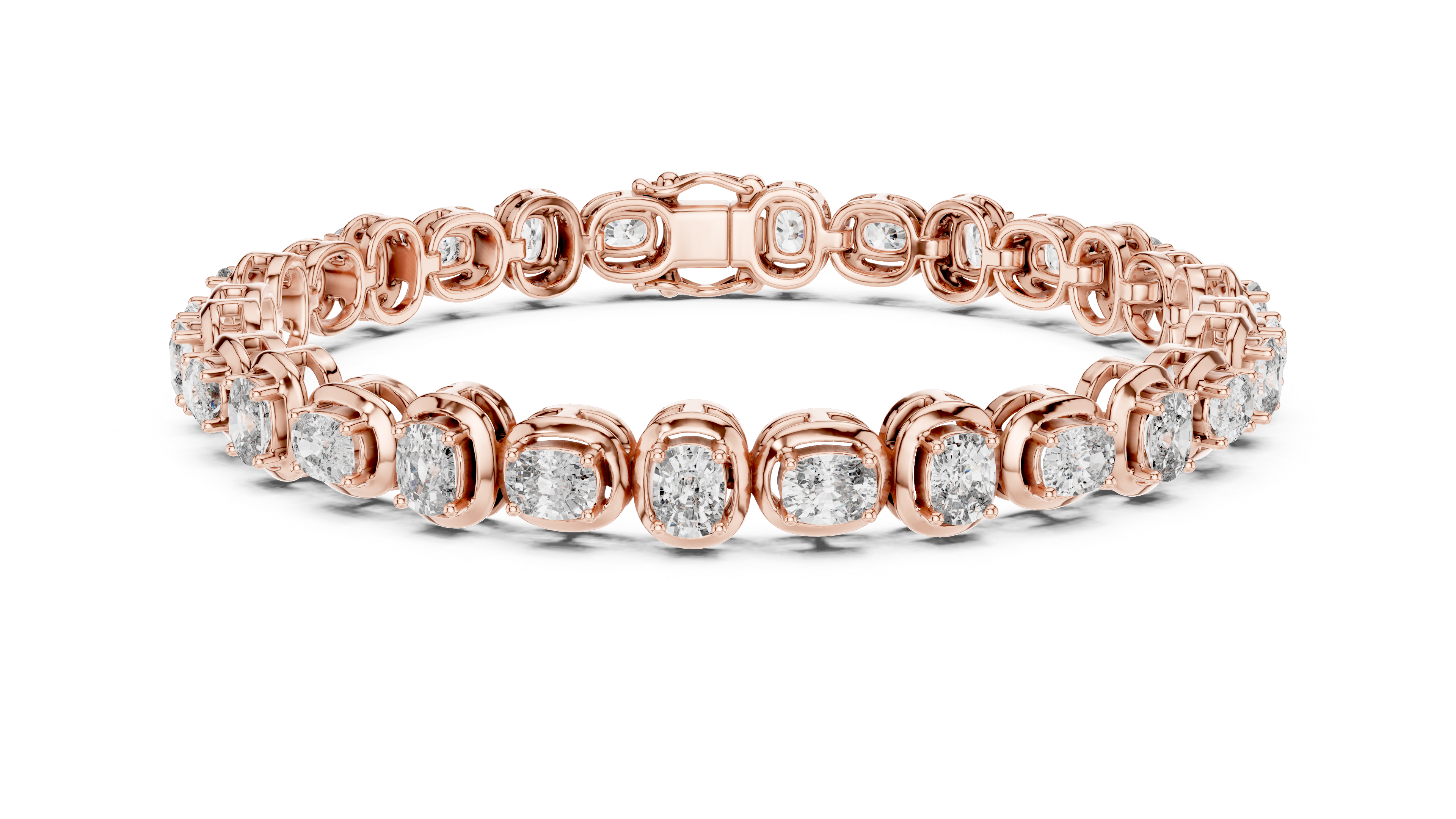 Cushion diamond tennis bracelet