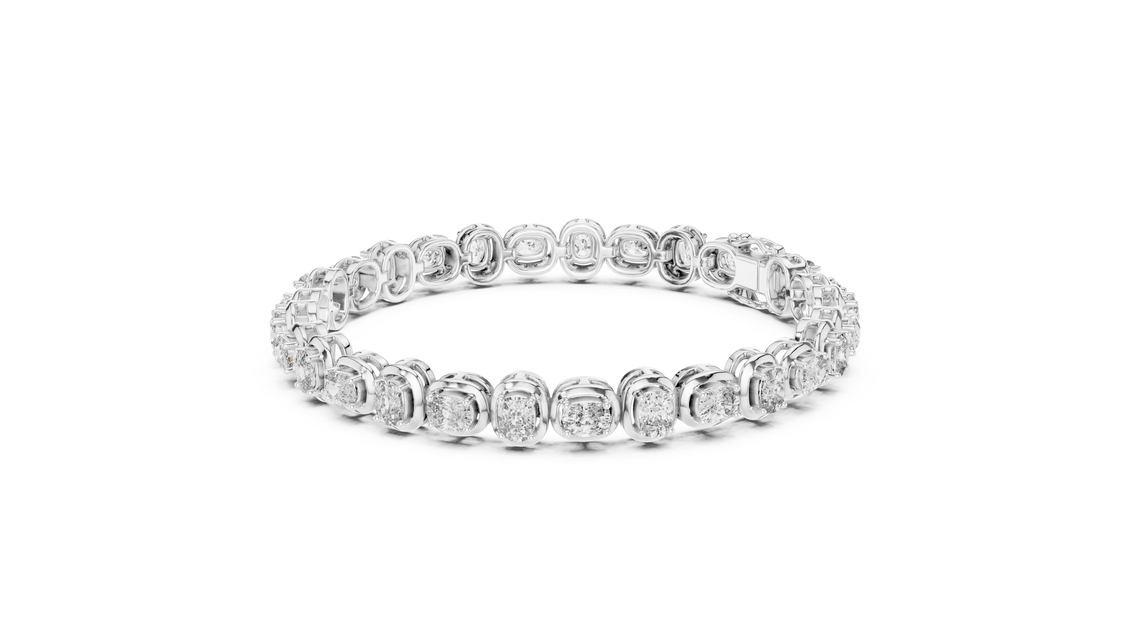 Cushion diamond tennis bracelet
