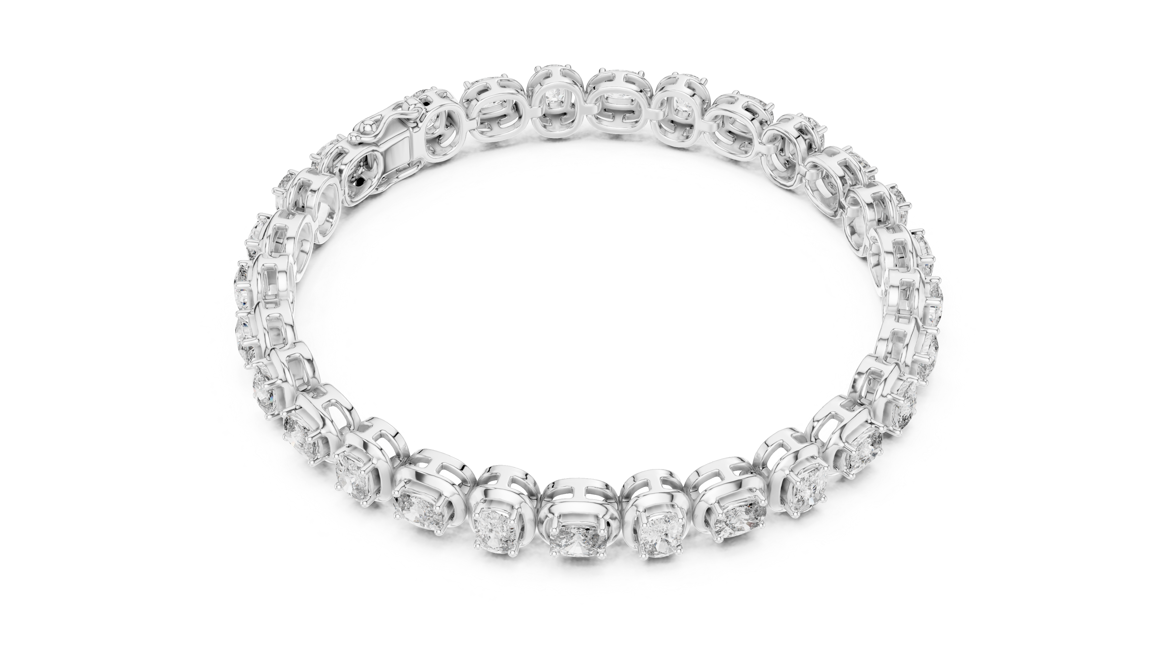 Cushion diamond tennis bracelet