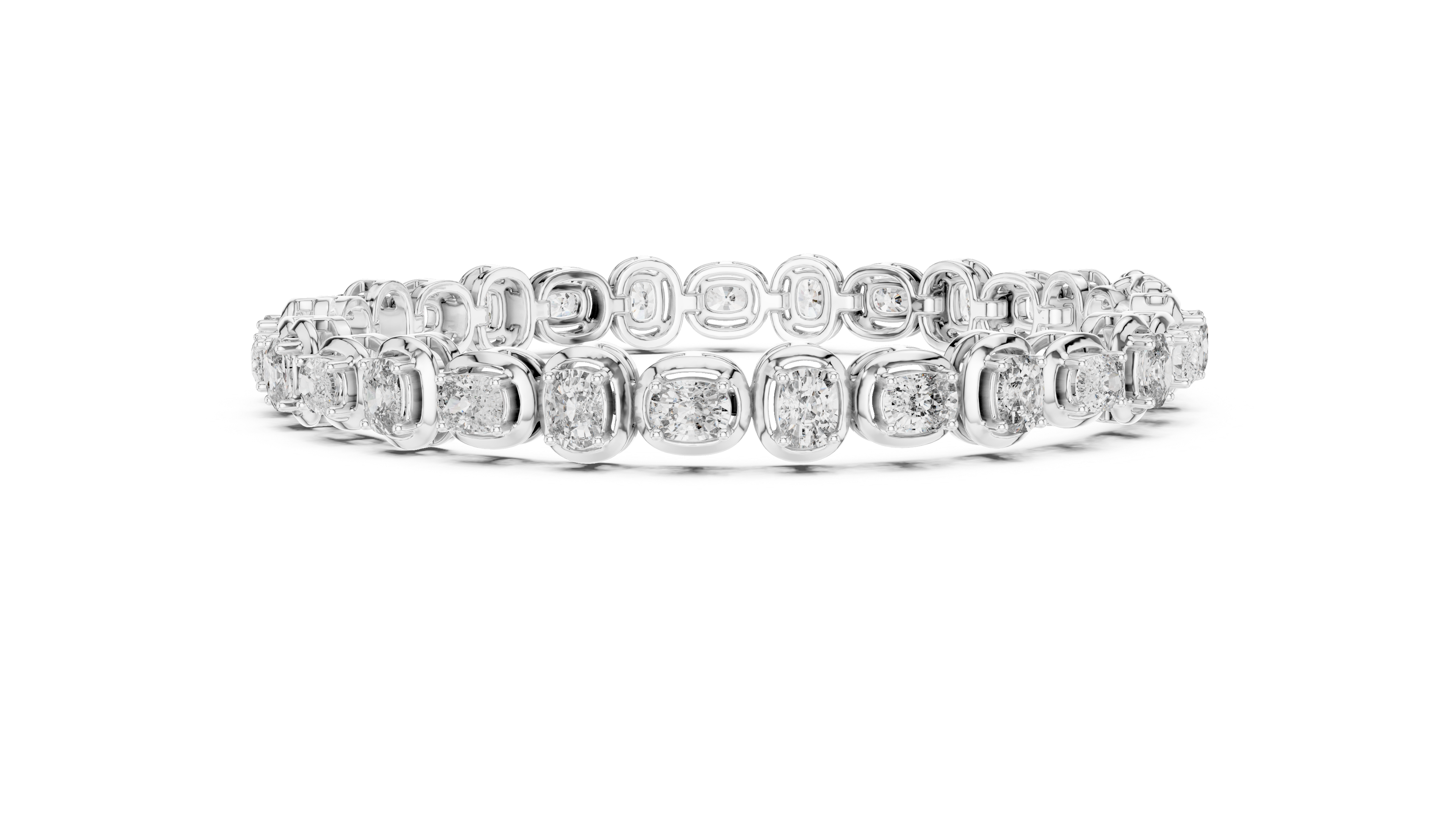 Cushion diamond tennis bracelet