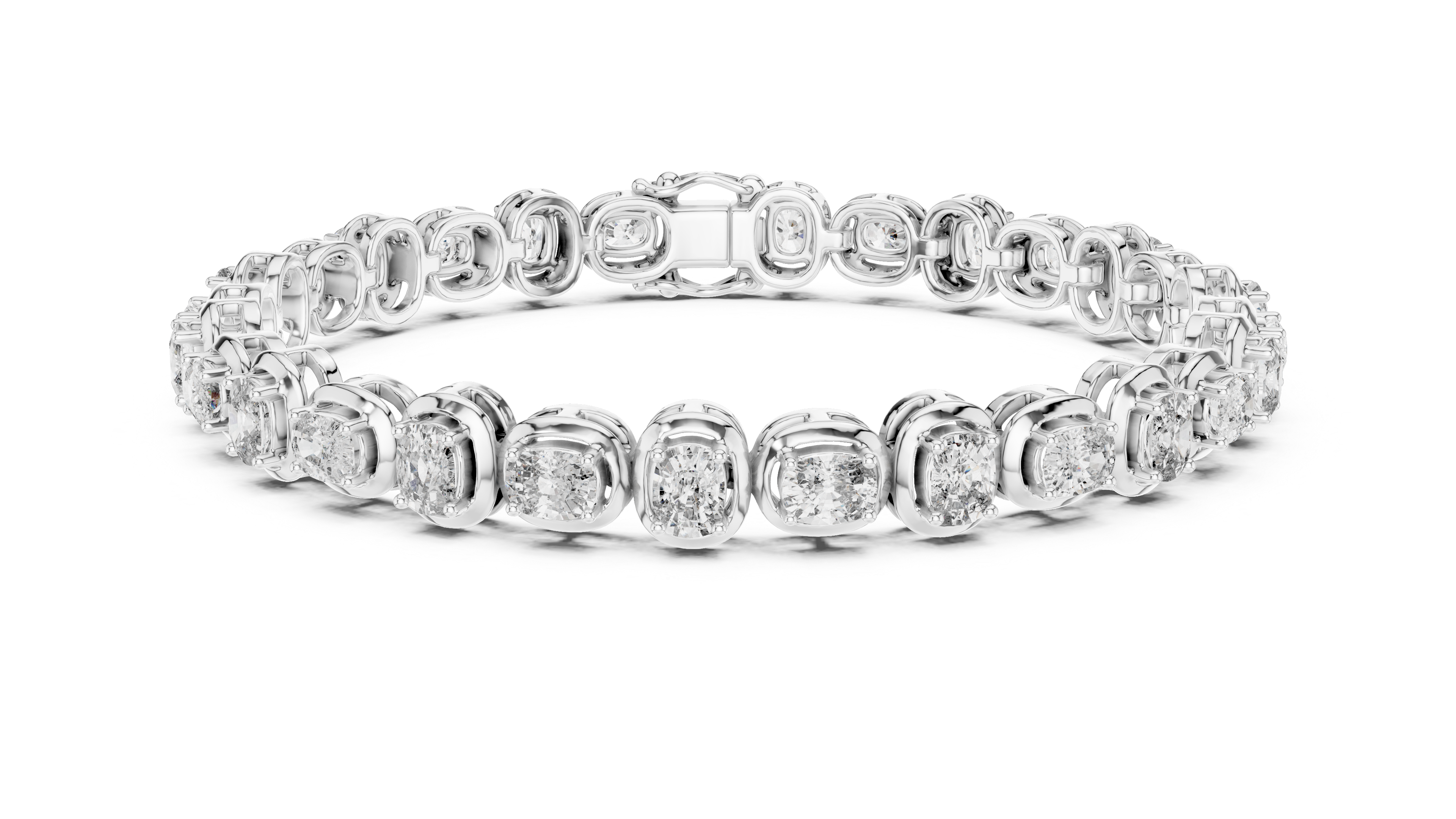 Cushion diamond tennis bracelet