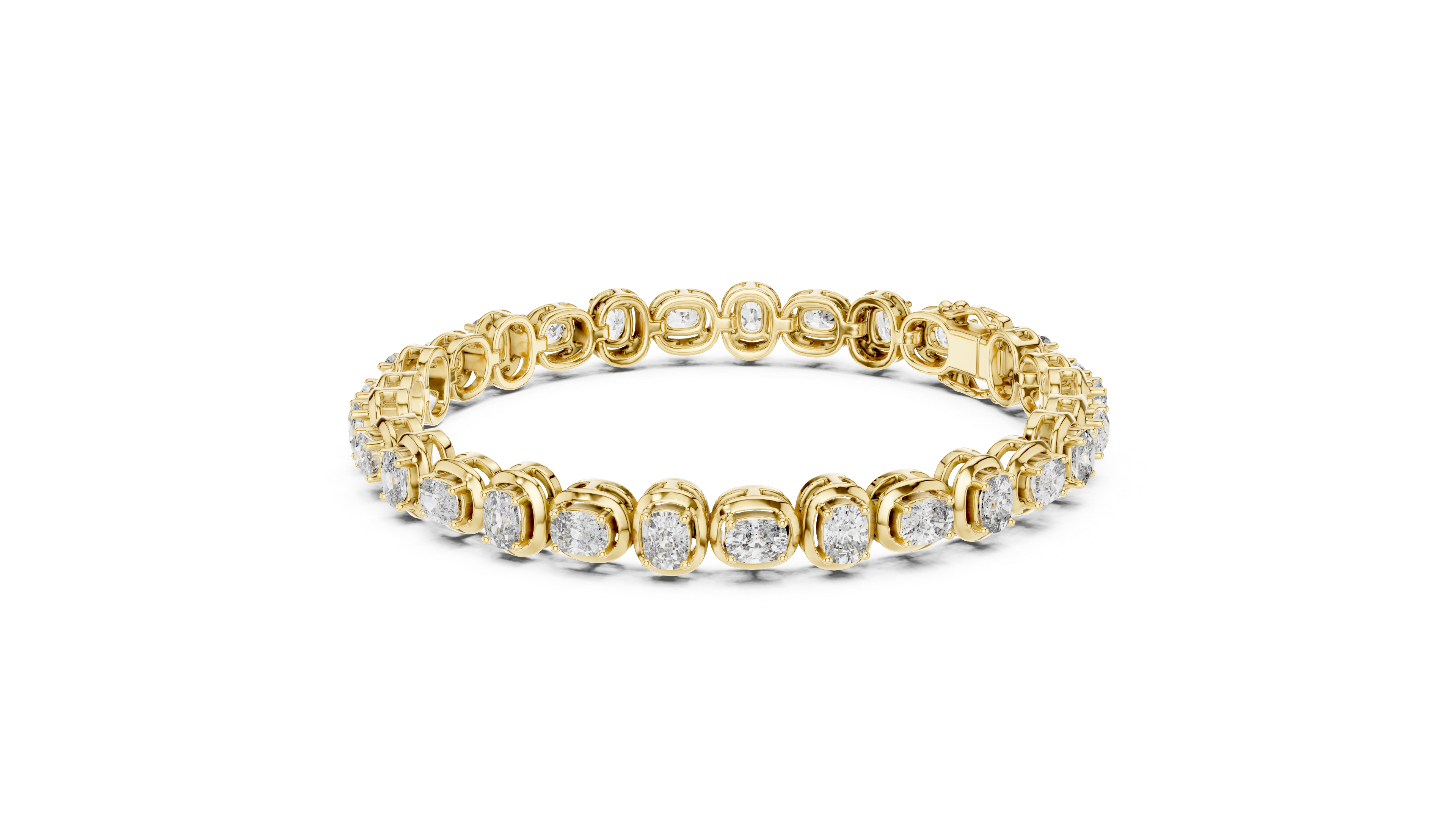 Cushion diamond tennis bracelet