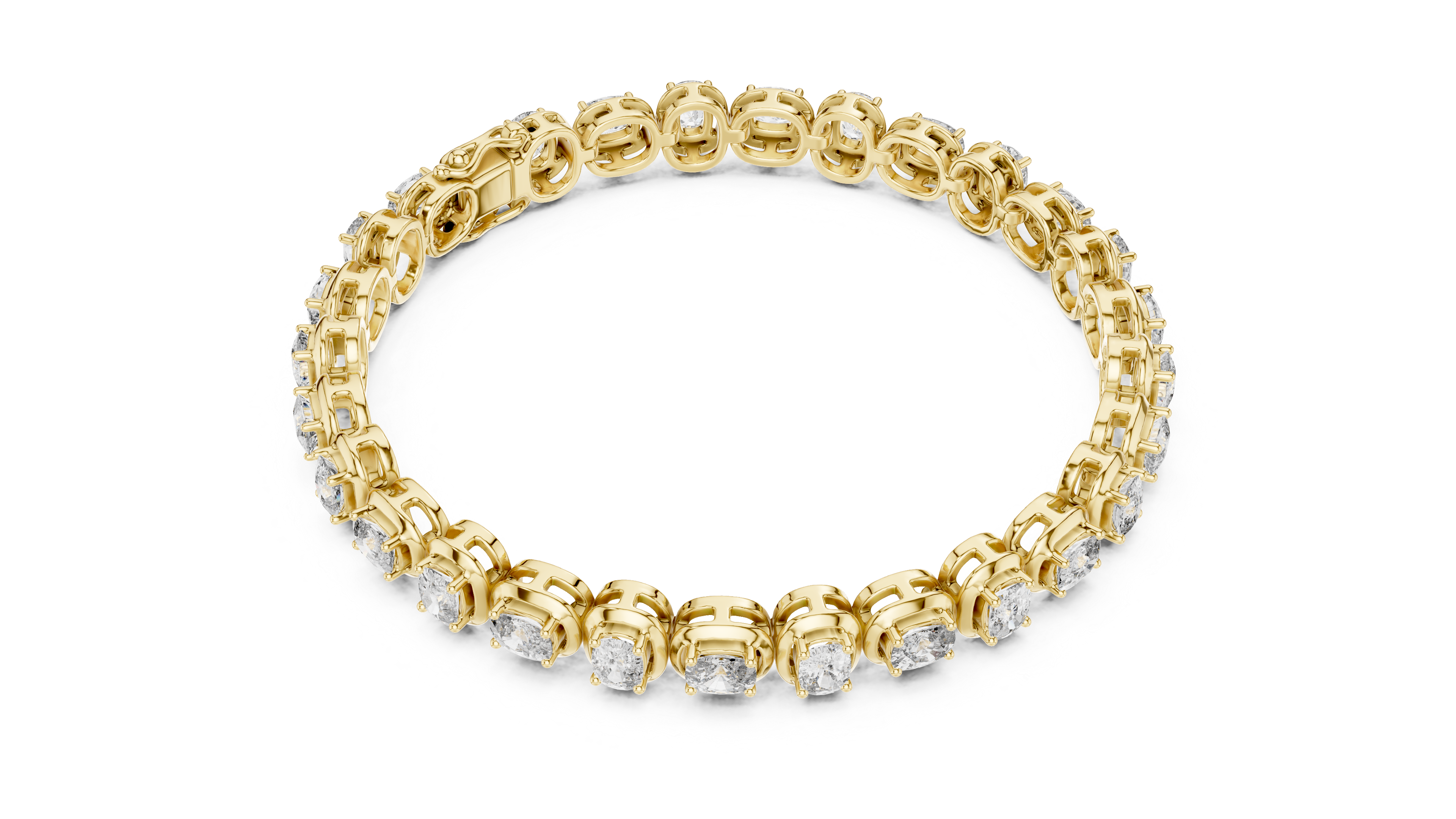 Cushion diamond tennis bracelet