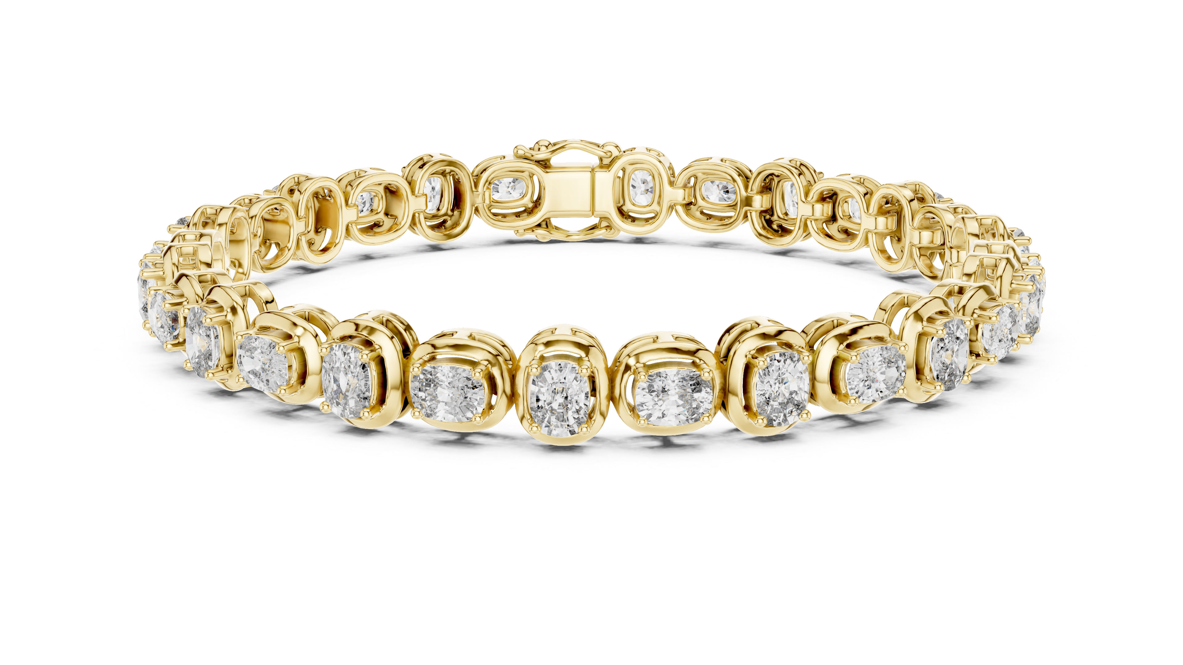 Cushion diamond tennis bracelet