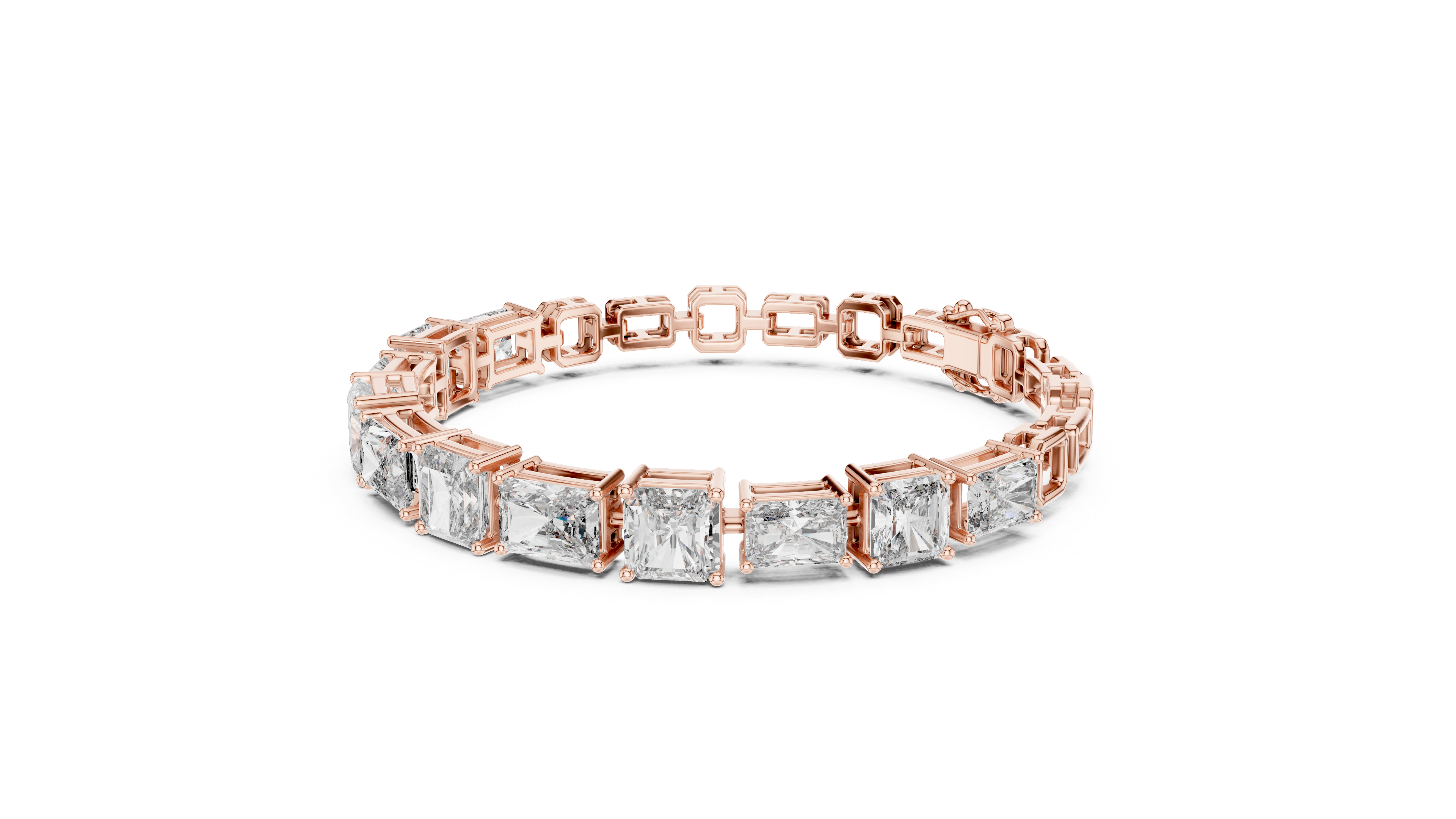Radiant and Sq.Emerald East west setting tennis bracelet