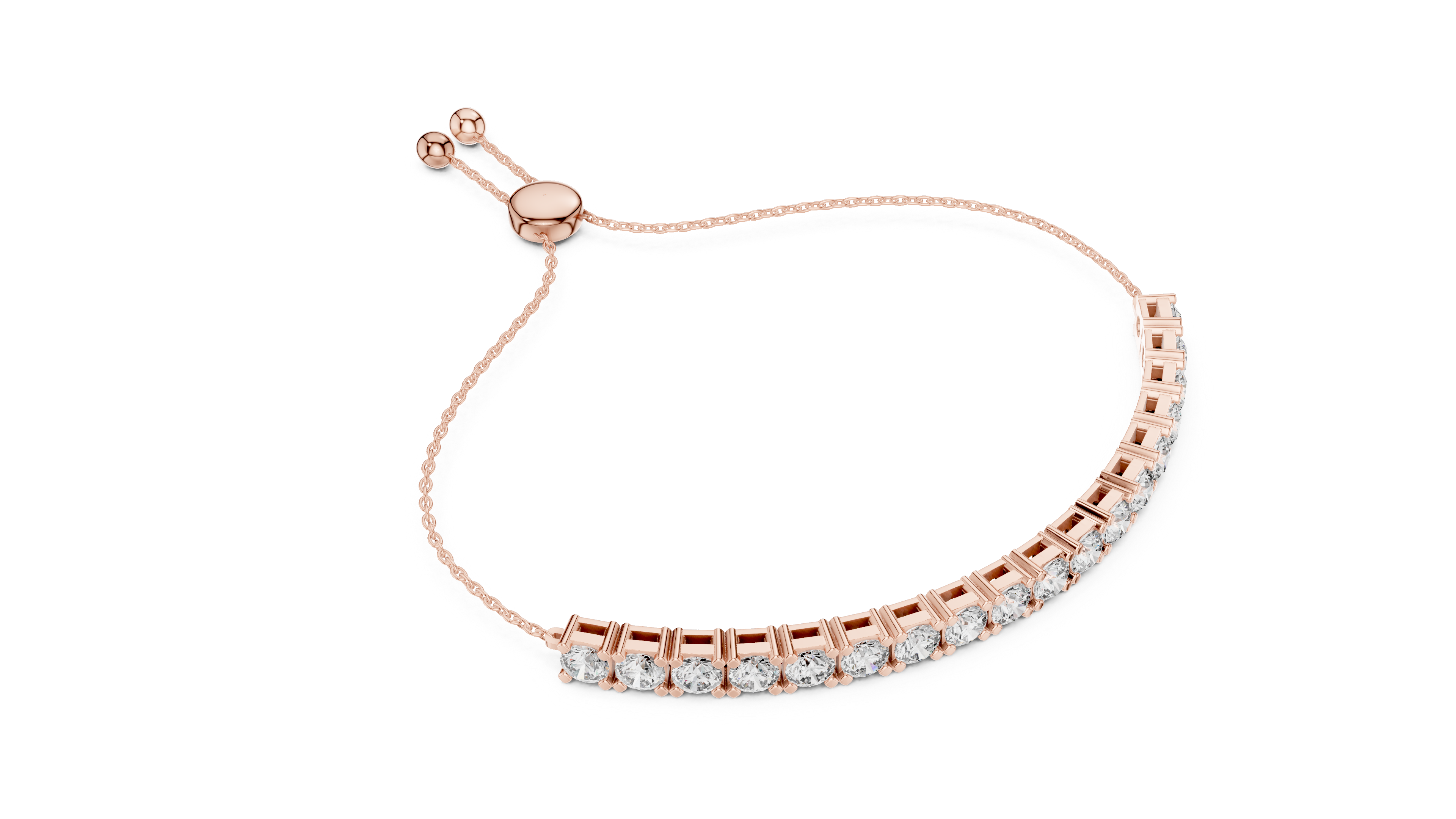 Round half tennis bracelet