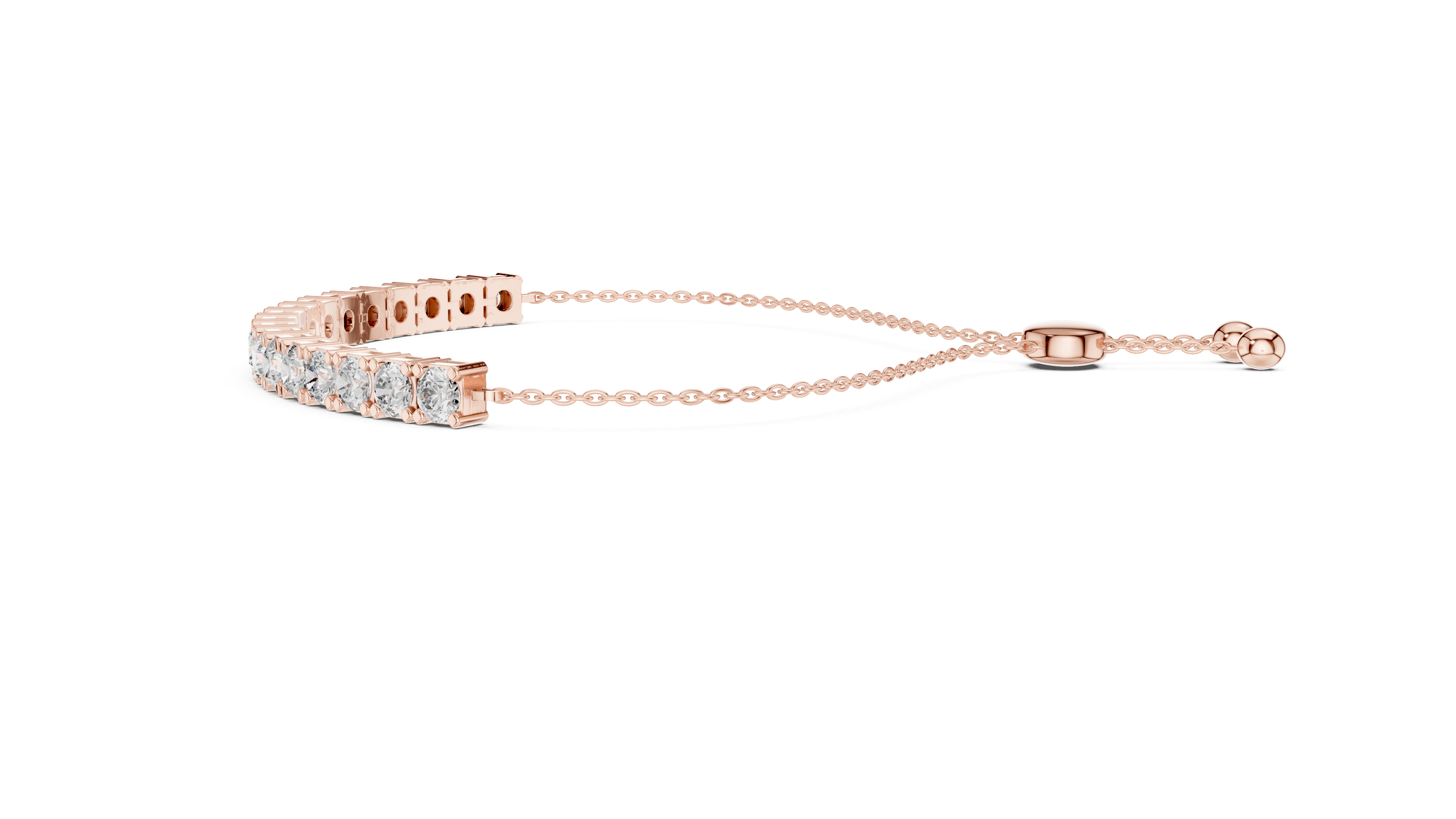 Round half tennis bracelet