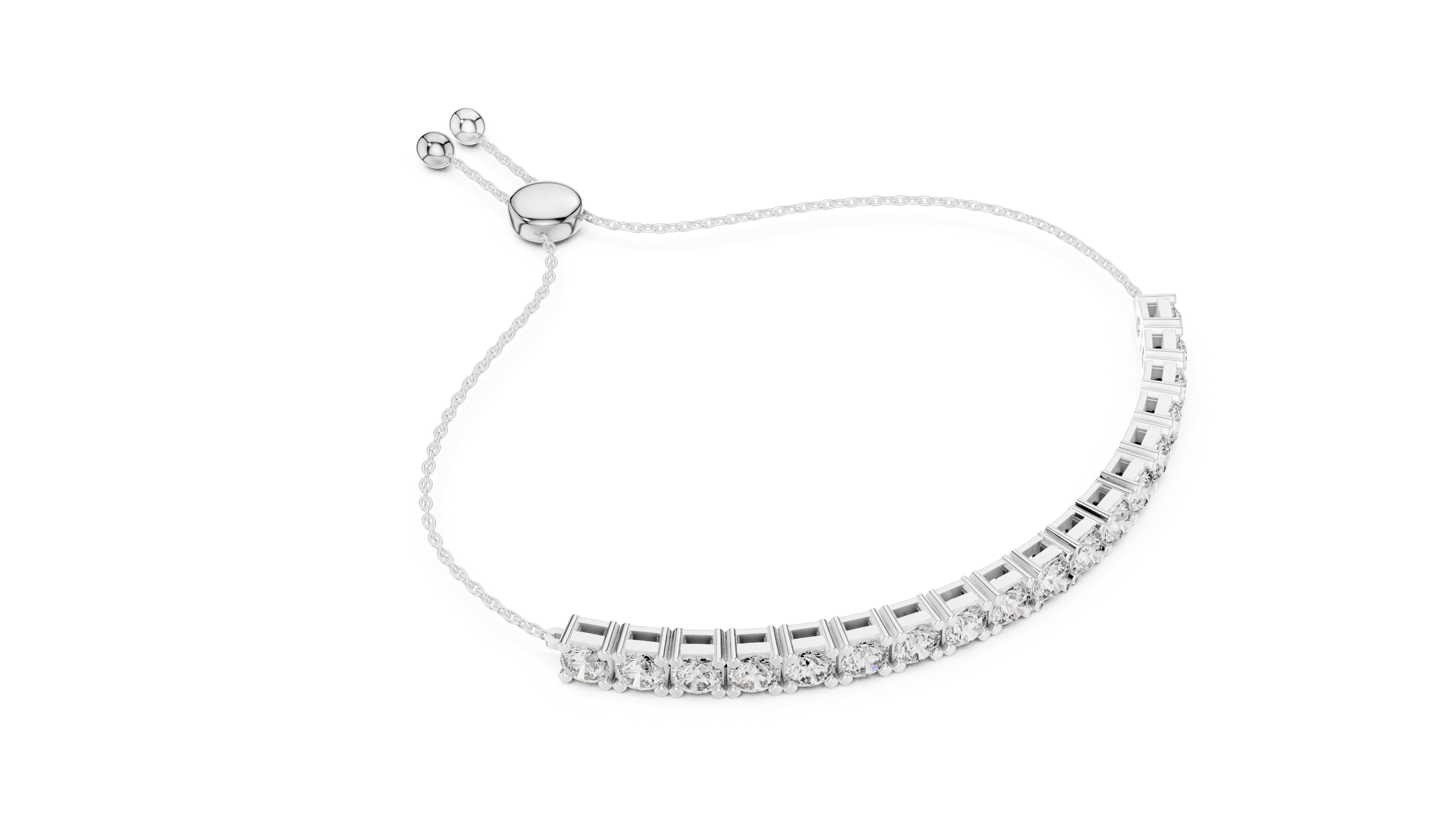 Round half tennis bracelet