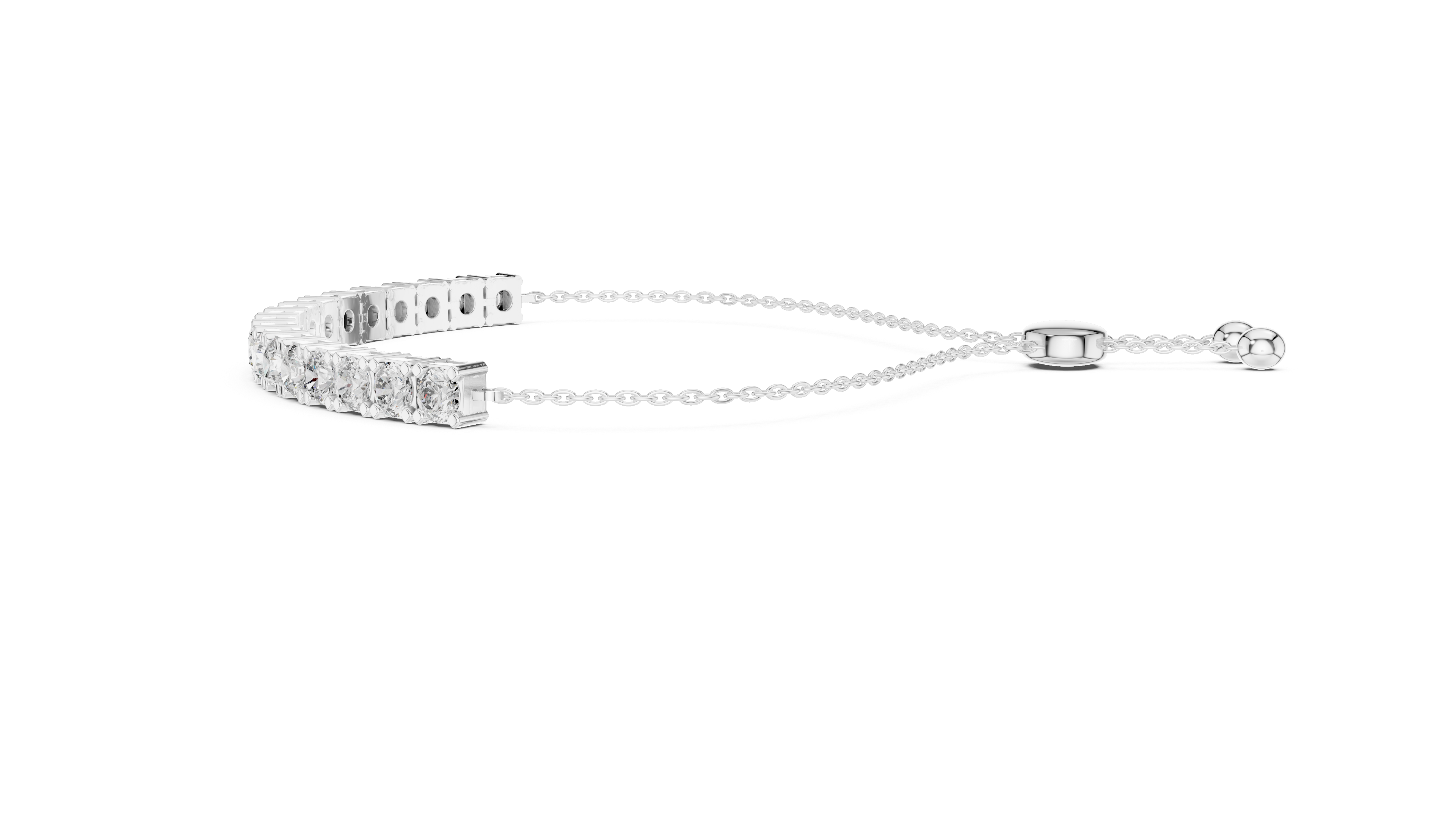 Round half tennis bracelet