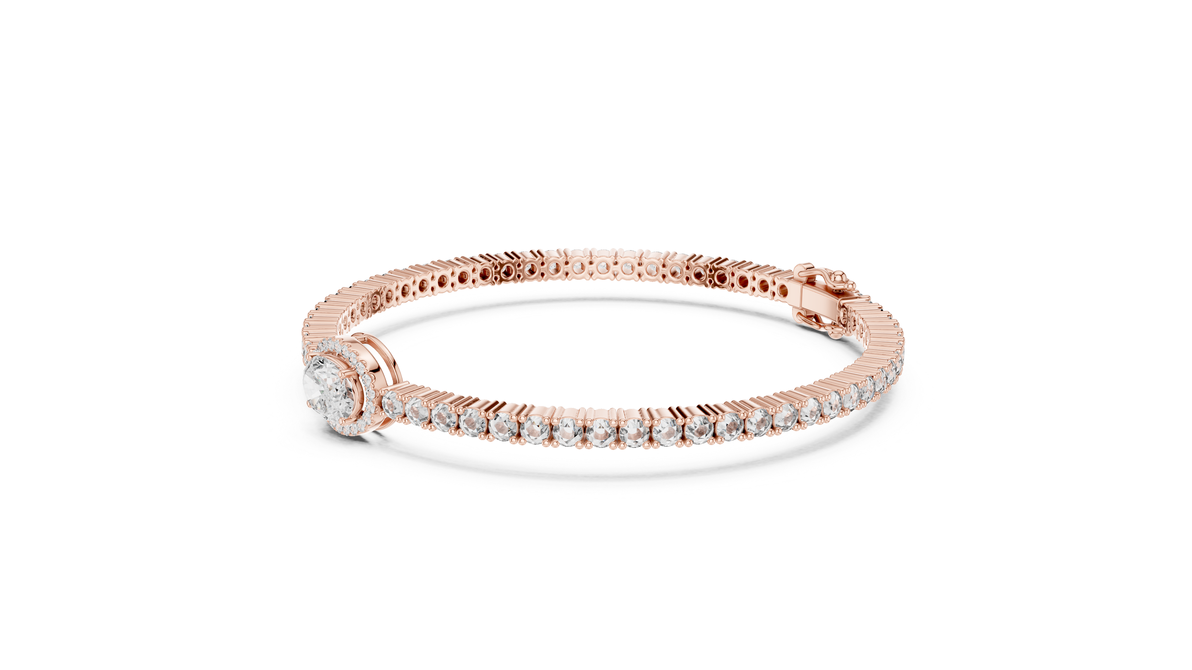 The Empress Oval halo tennis bracelet