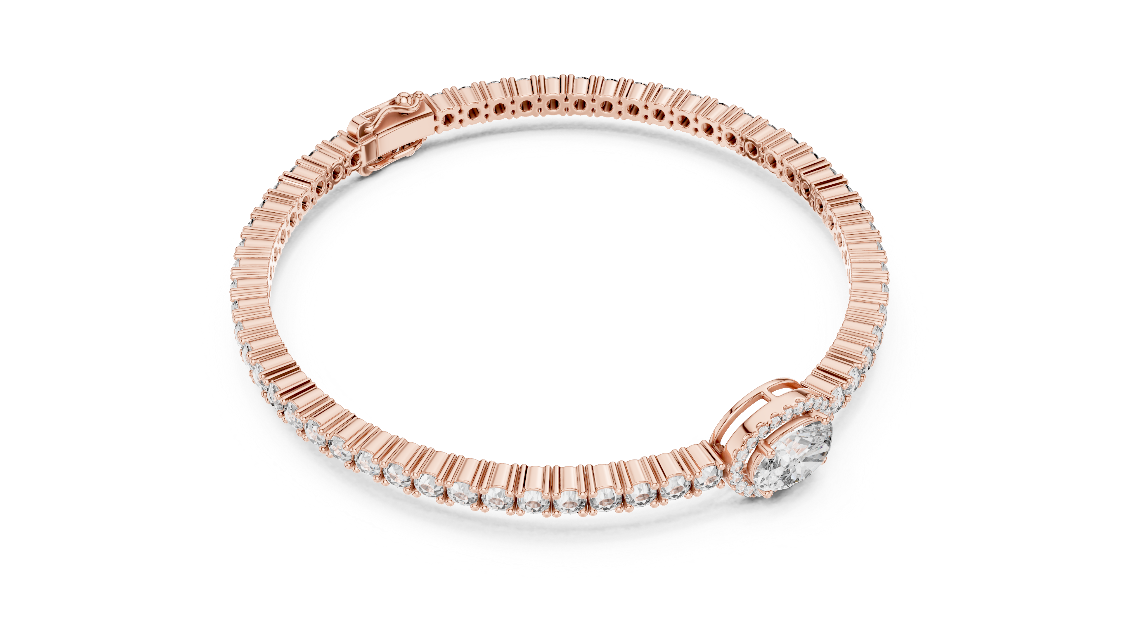 The Empress Oval halo tennis bracelet