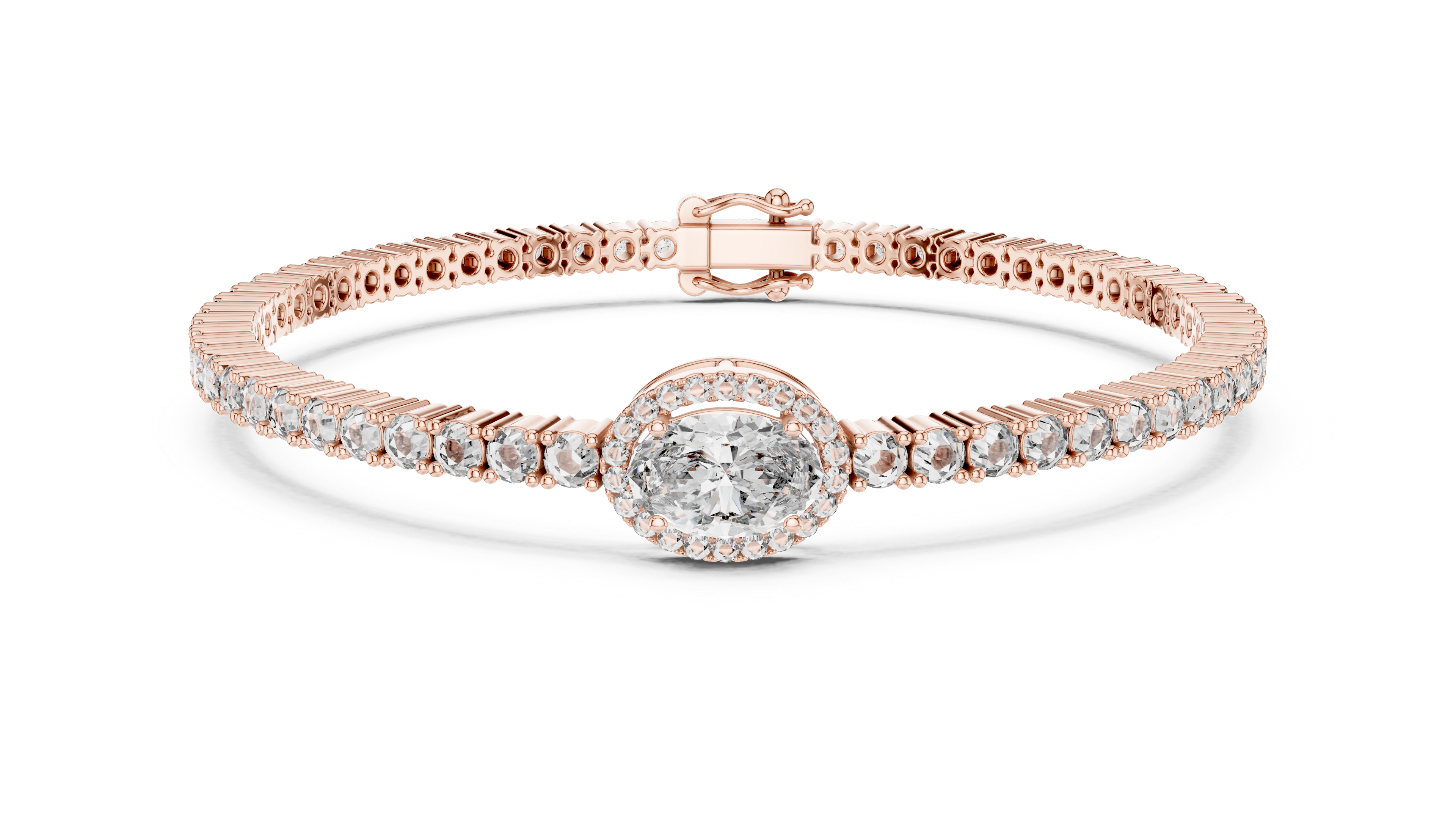 The Empress Oval halo tennis bracelet