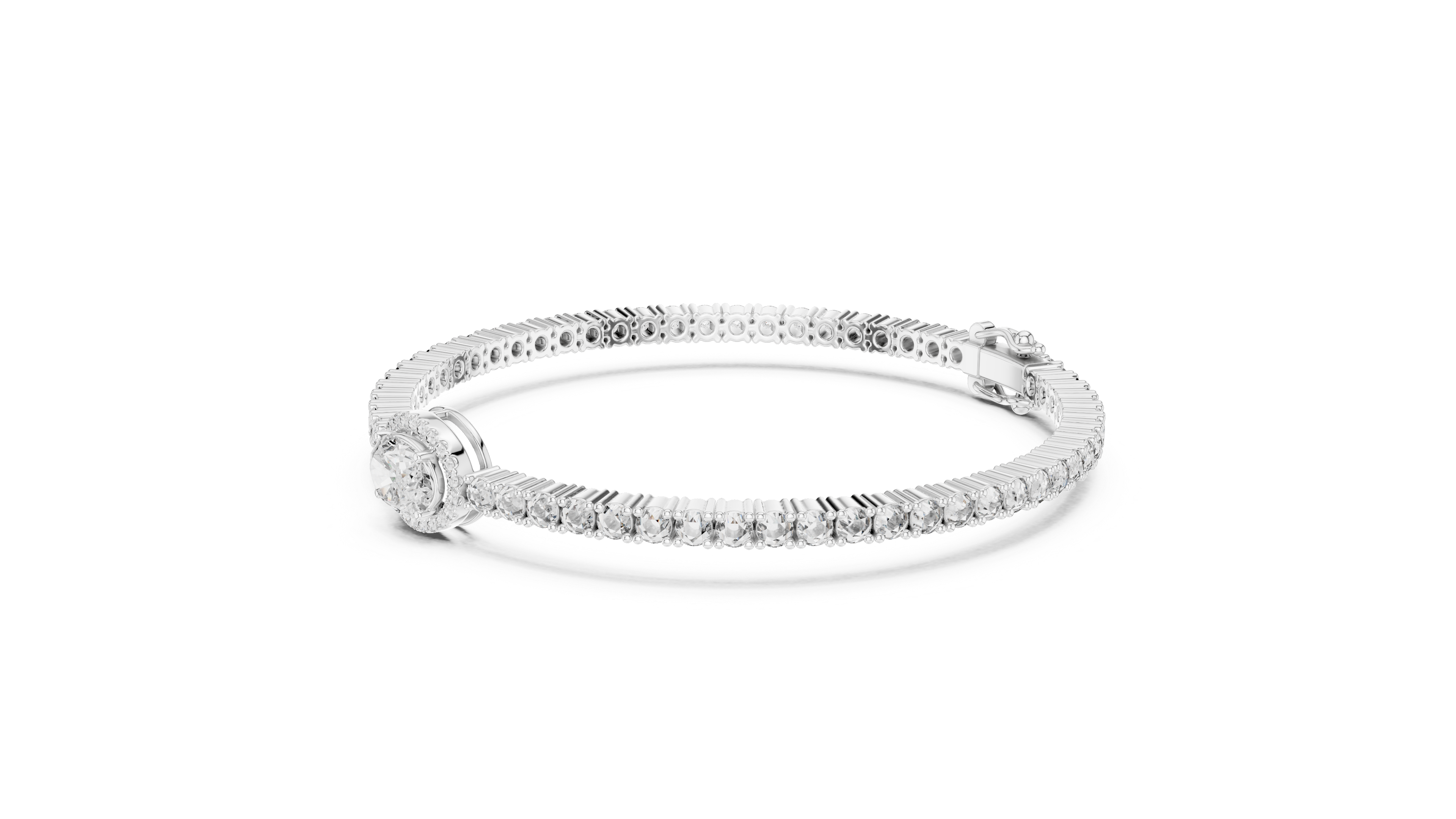 The Empress Oval halo tennis bracelet