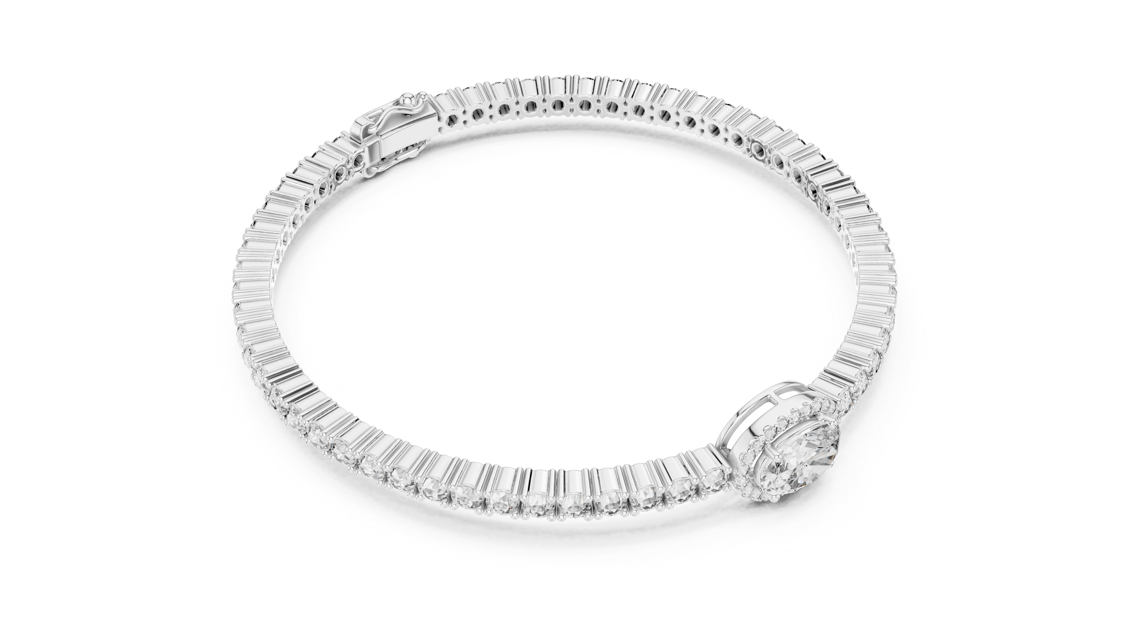 The Empress Oval halo tennis bracelet