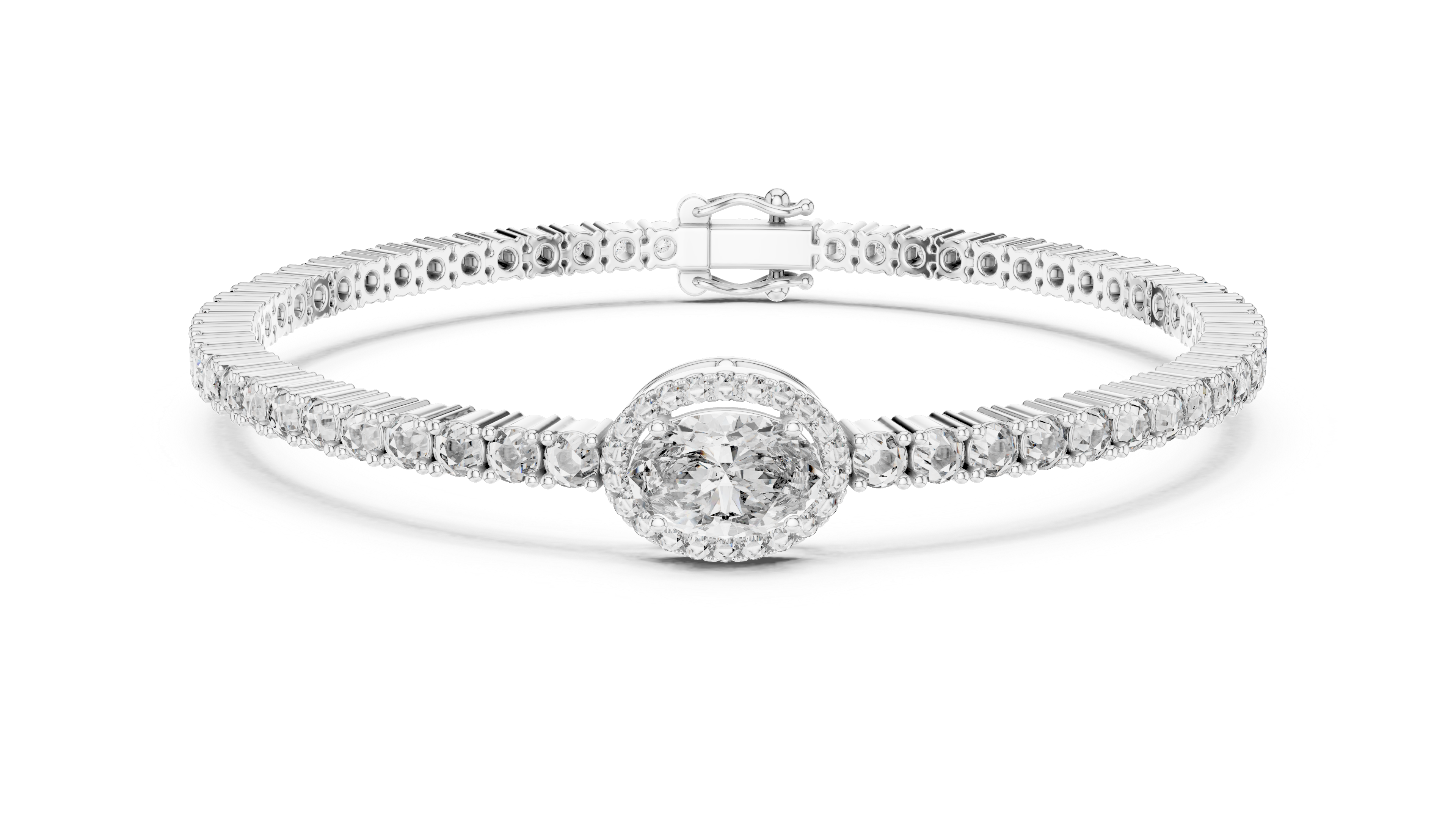 The Empress Oval halo tennis bracelet