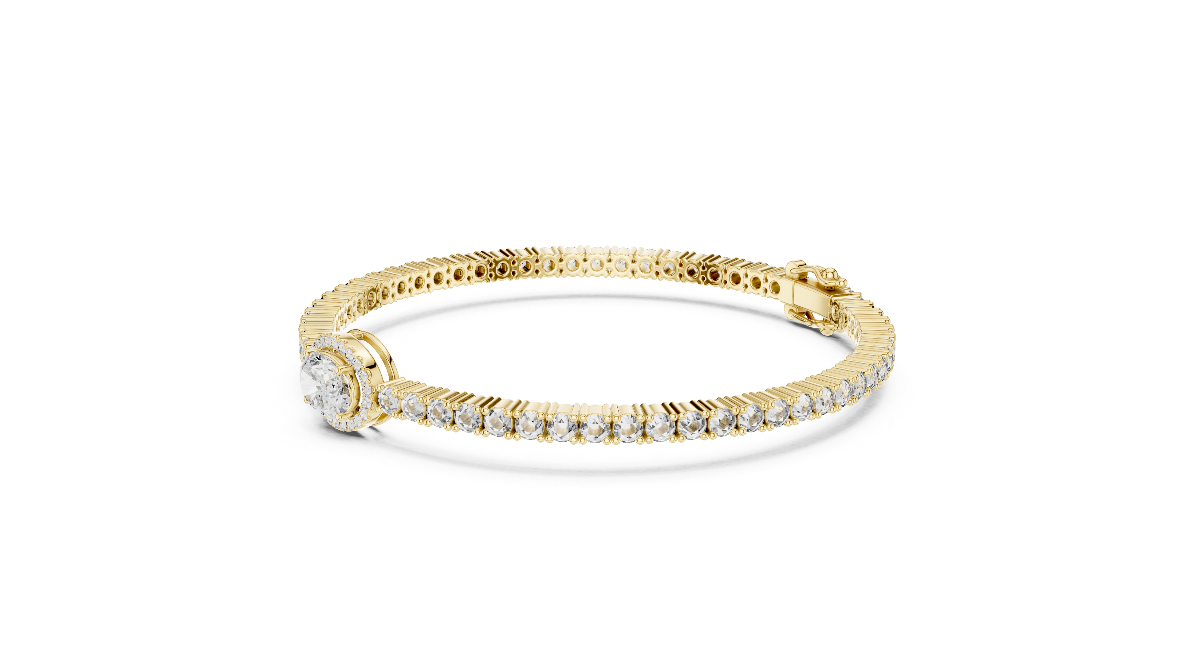 The Empress Oval halo tennis bracelet