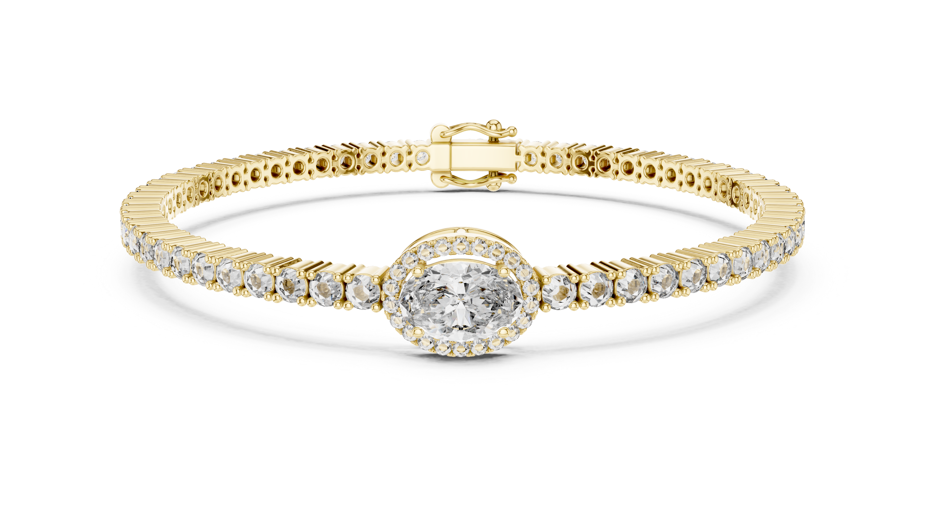The Empress Oval halo tennis bracelet