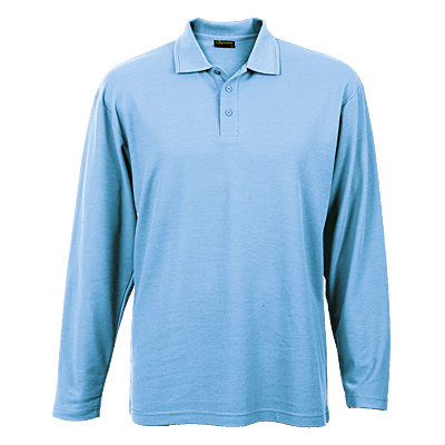 175g Pique Knit Long Sleeve Golfer Mens