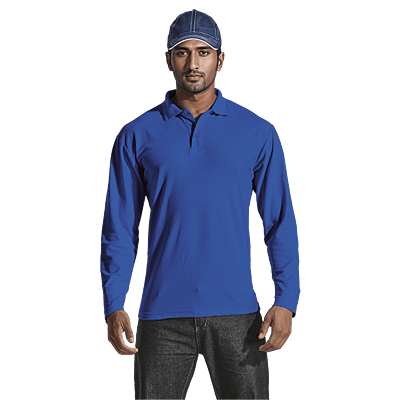 175g Pique Knit Long Sleeve Golfer Mens
