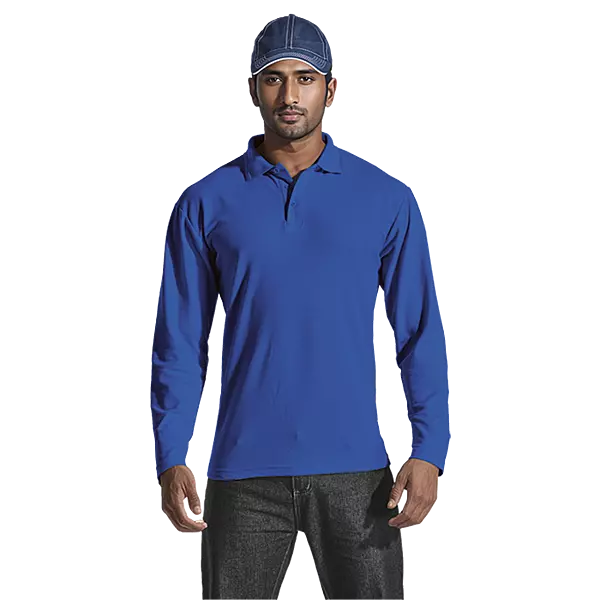 175g Pique Knit Long Sleeve Golfer Mens