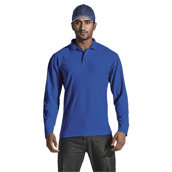 175g Pique Knit Long Sleeve Golfer Mens