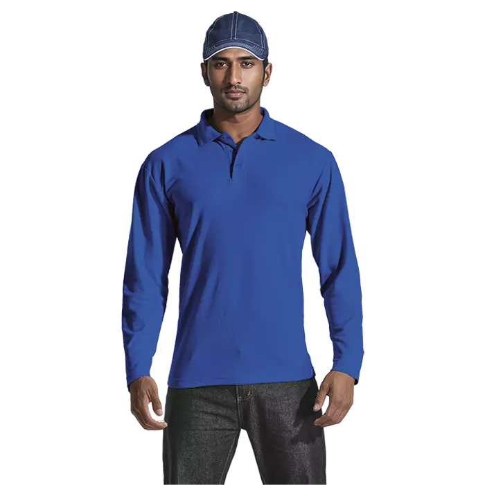 175g Pique Knit Long Sleeve Golfer Mens