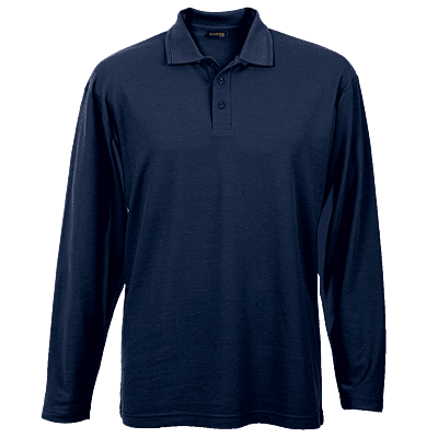 175g Pique Knit Long Sleeve Golfer Mens